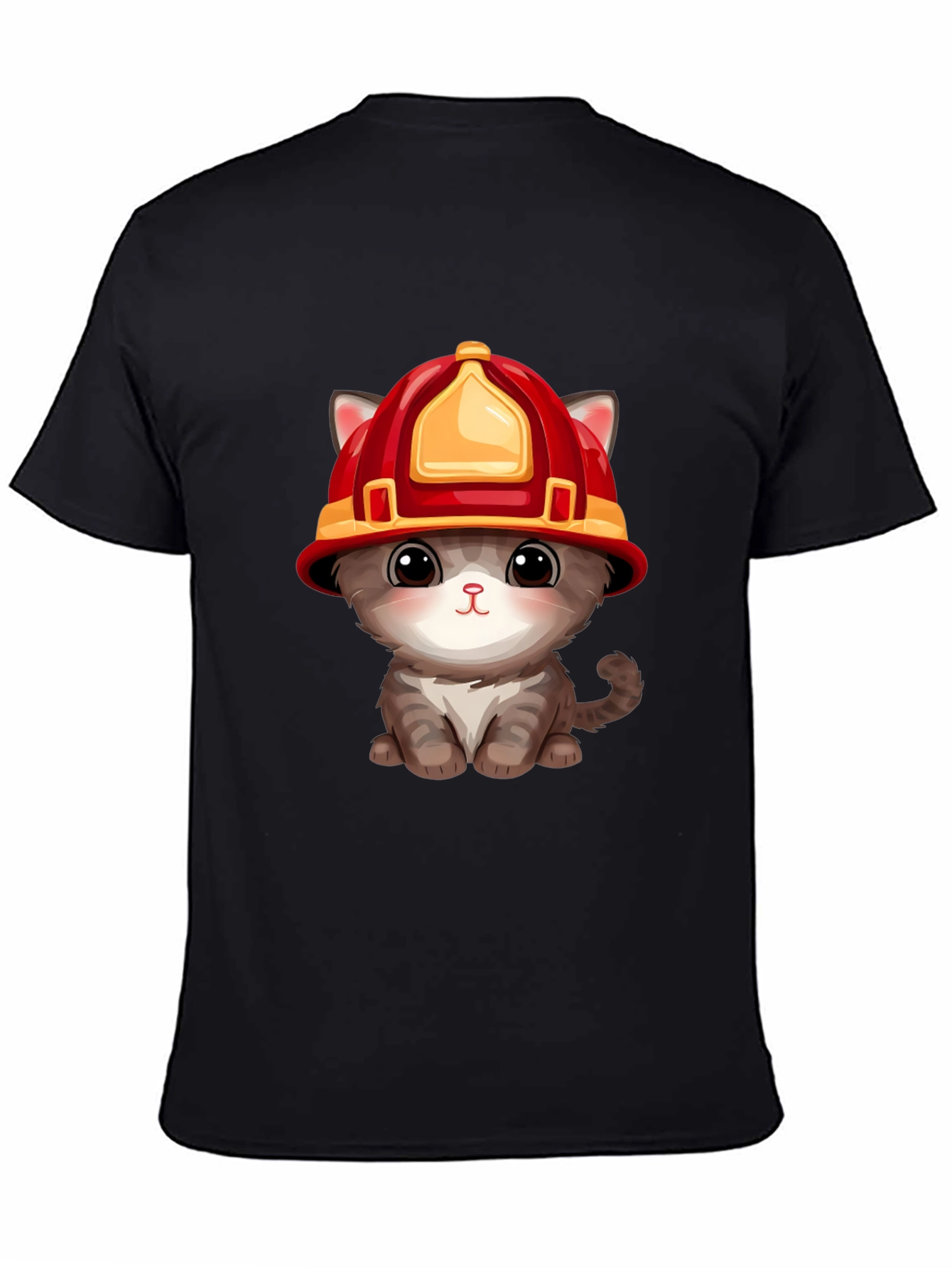 Firefighter Kitten T-Shirt - Cute Rescue Cat Tee