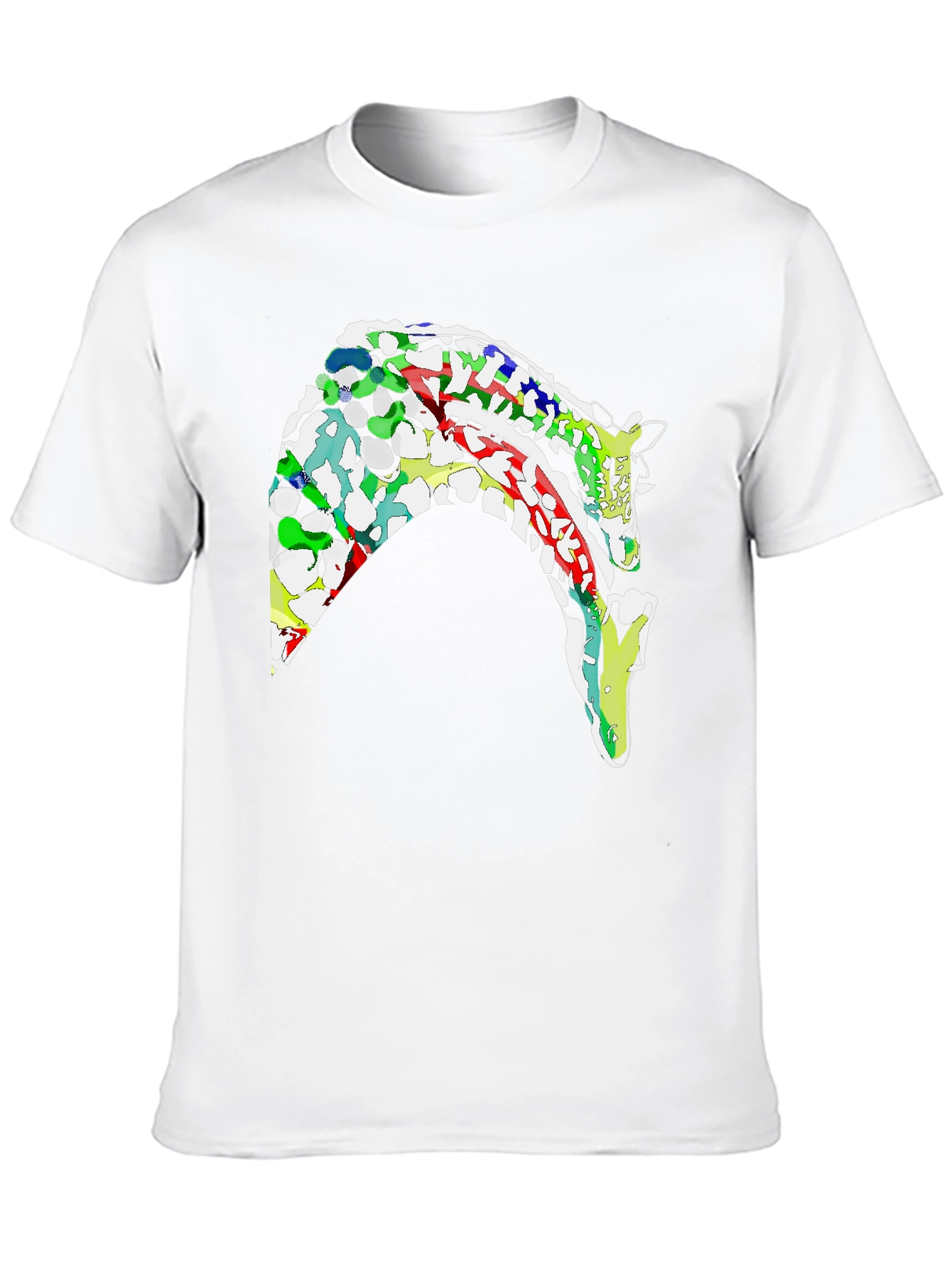 Abstract Giraffe Graphic Black T-Shirt