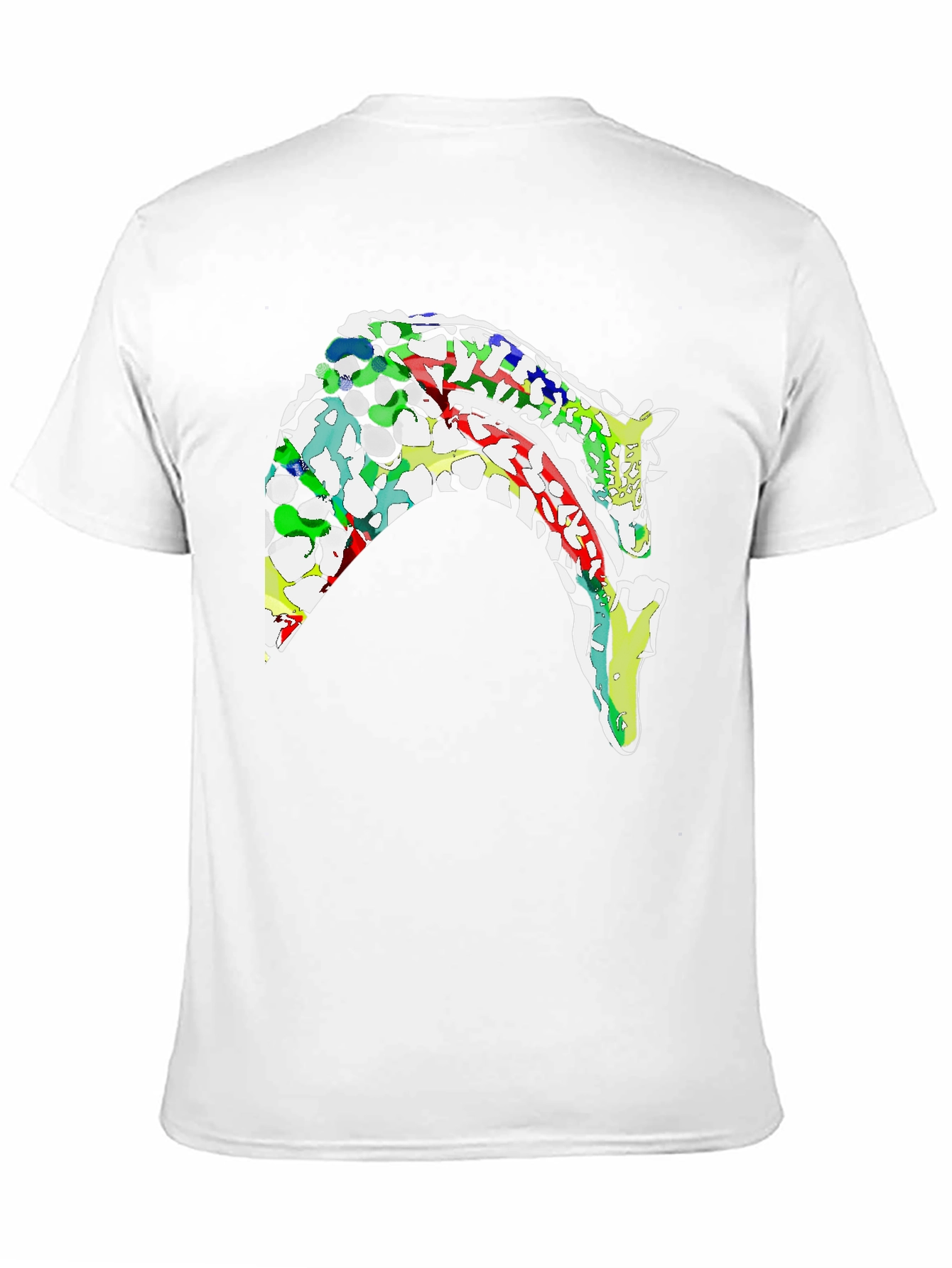 Abstract Giraffe Graphic Black T-Shirt