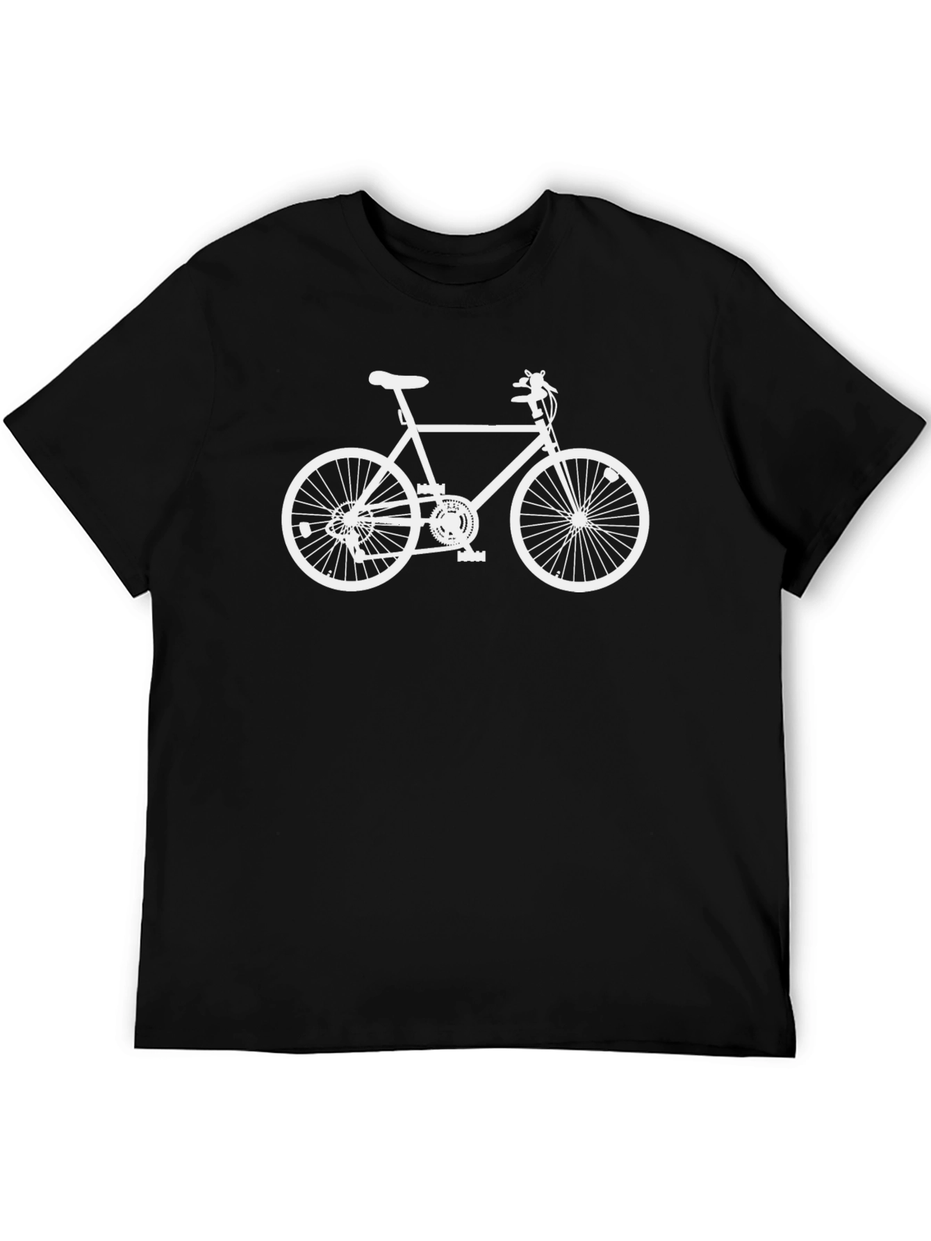 Classic Bike Graphic Tee - Black Cotton Casual T-Shirt