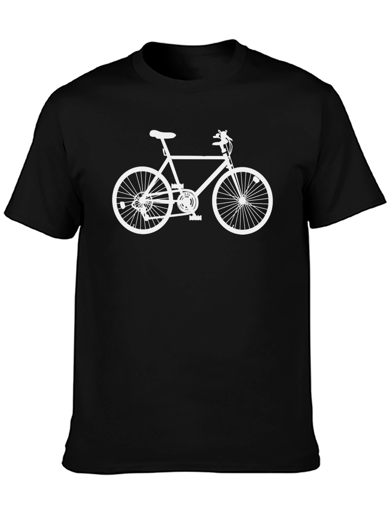 Classic Bike Graphic Tee - Black Cotton Casual T-Shirt