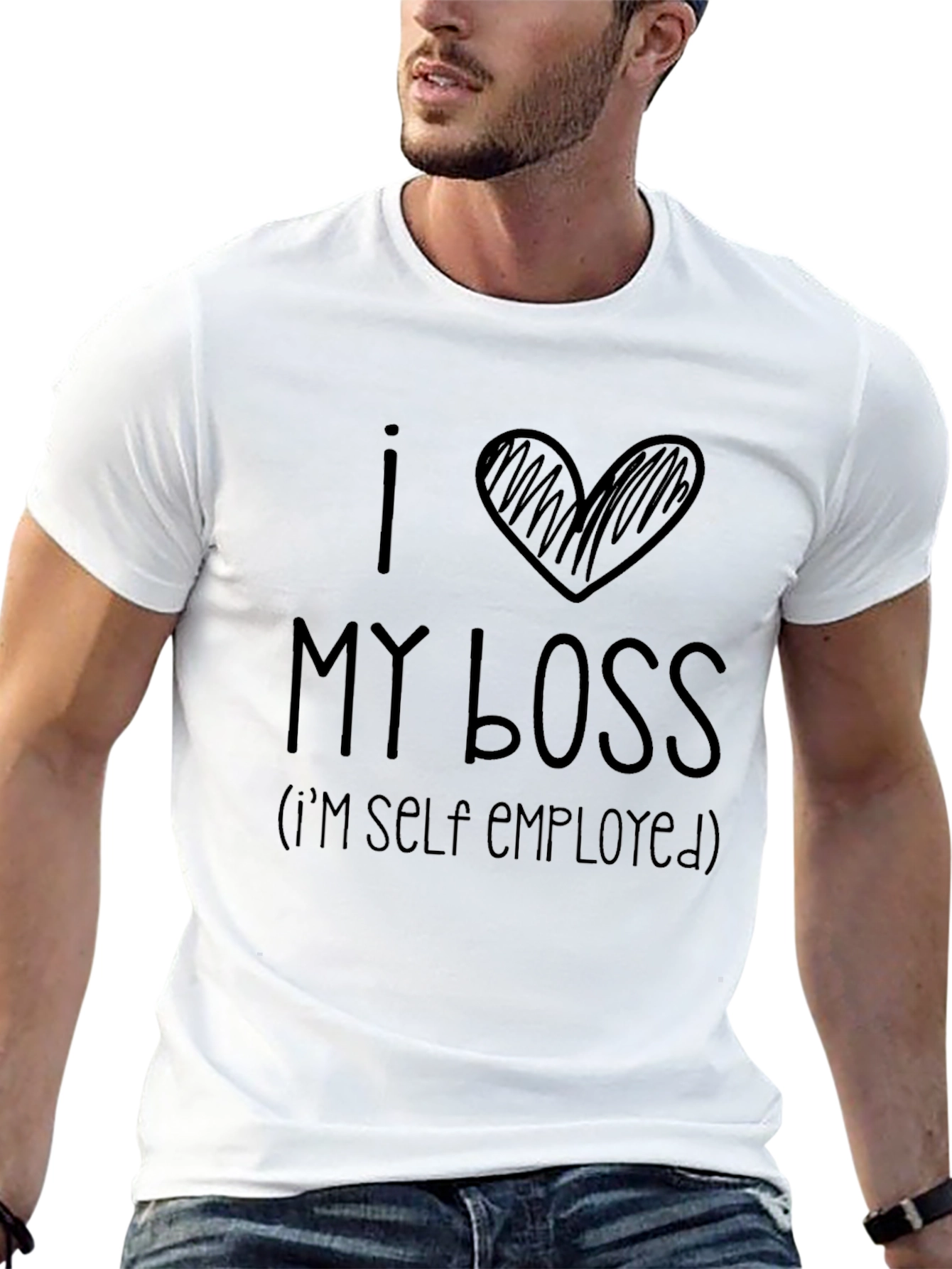 I Heart My Boss Self Employed Graphic Tee