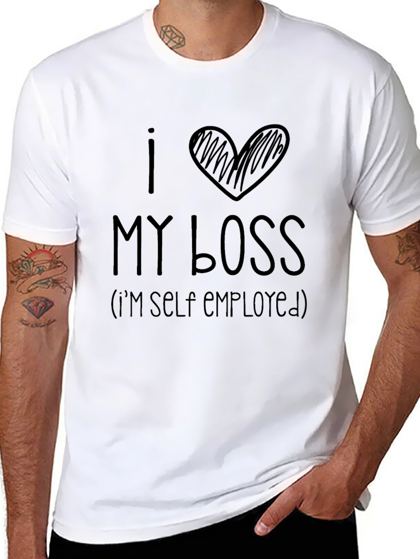 I Heart My Boss Self Employed Graphic Tee