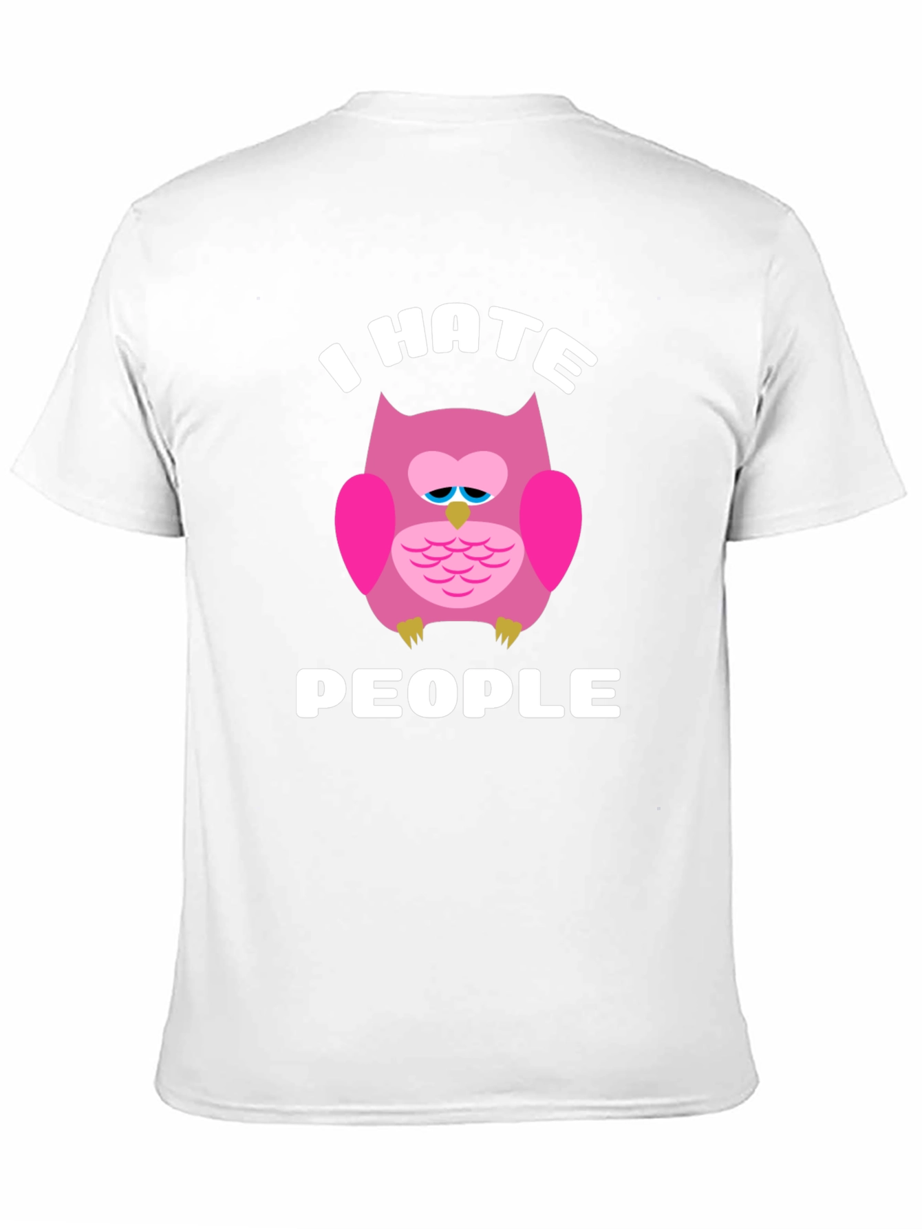I Hate People Owl Graphic T-Shirt - Black