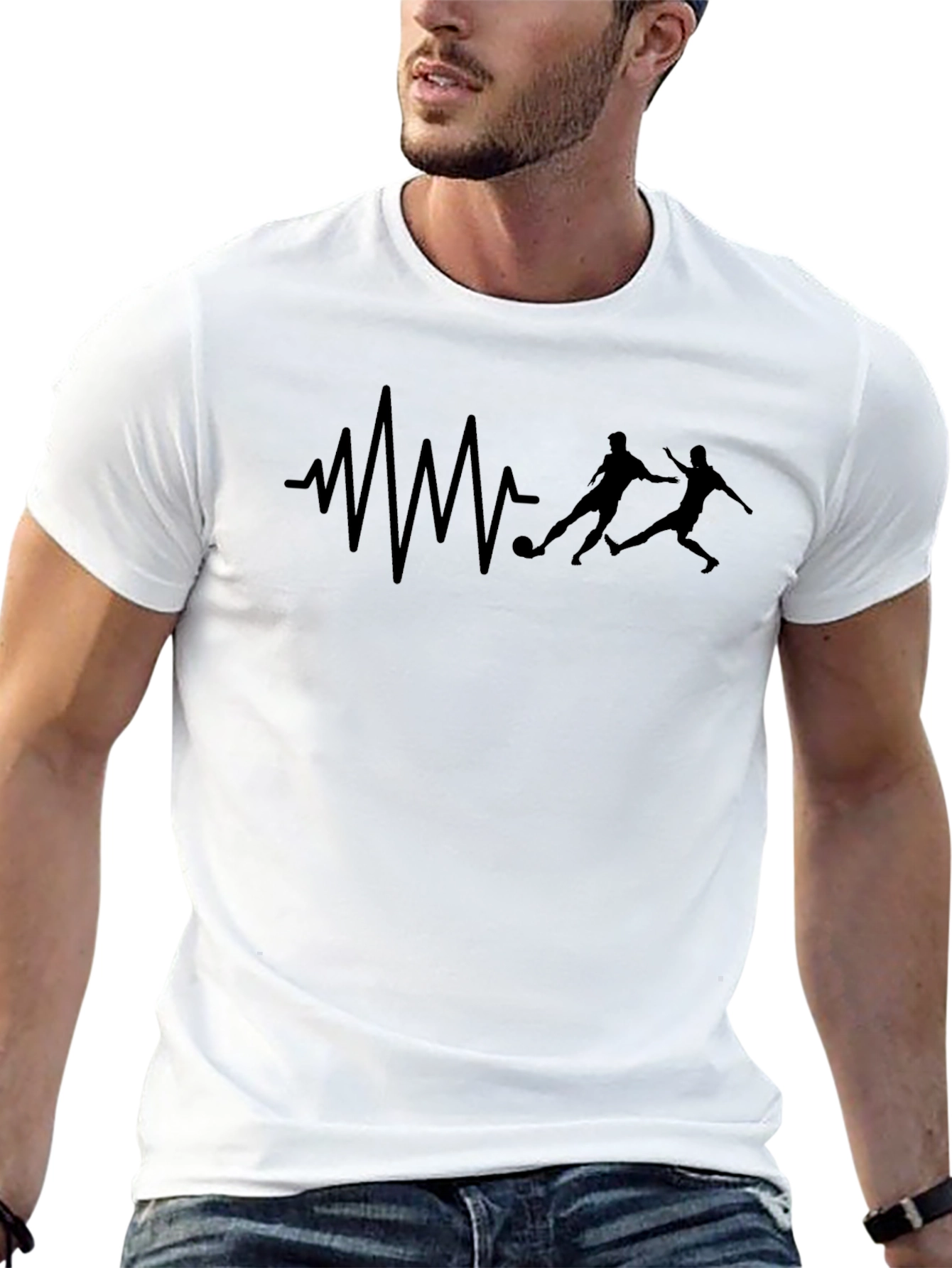 Soccer Heartbeat T-Shirt - Passionate Football Player Tee