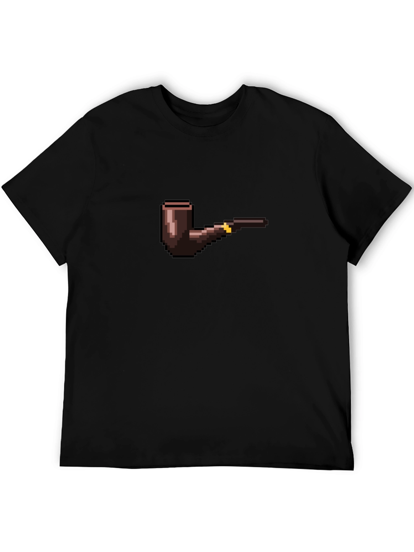 Pixel Art Smoking Pipe Black Tee