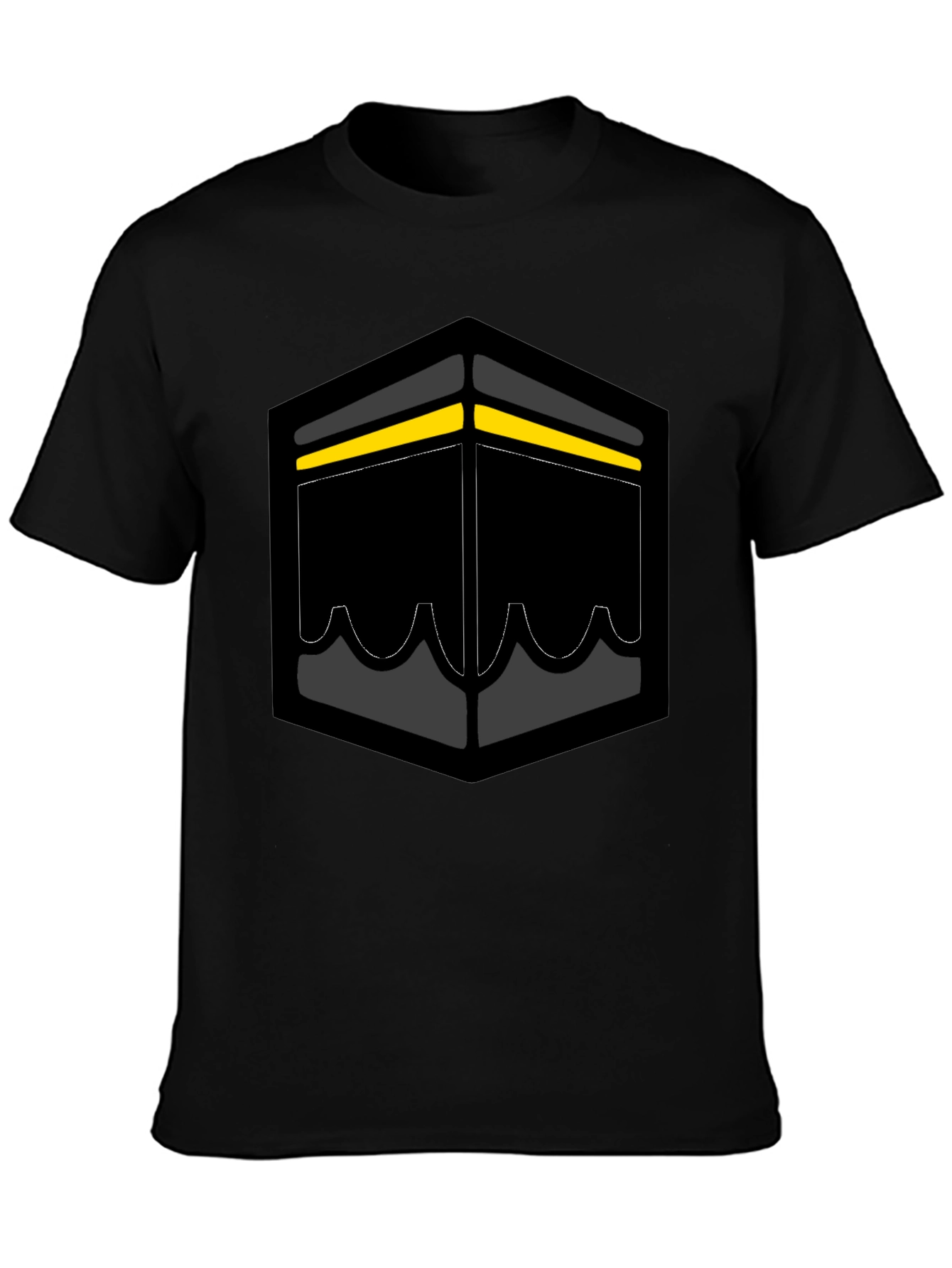 Black Kaaba Graphic Tee - Stylish Islamic Design