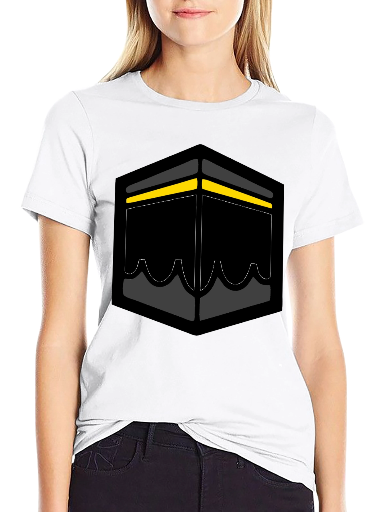 Black Kaaba Graphic Tee - Stylish Islamic Design