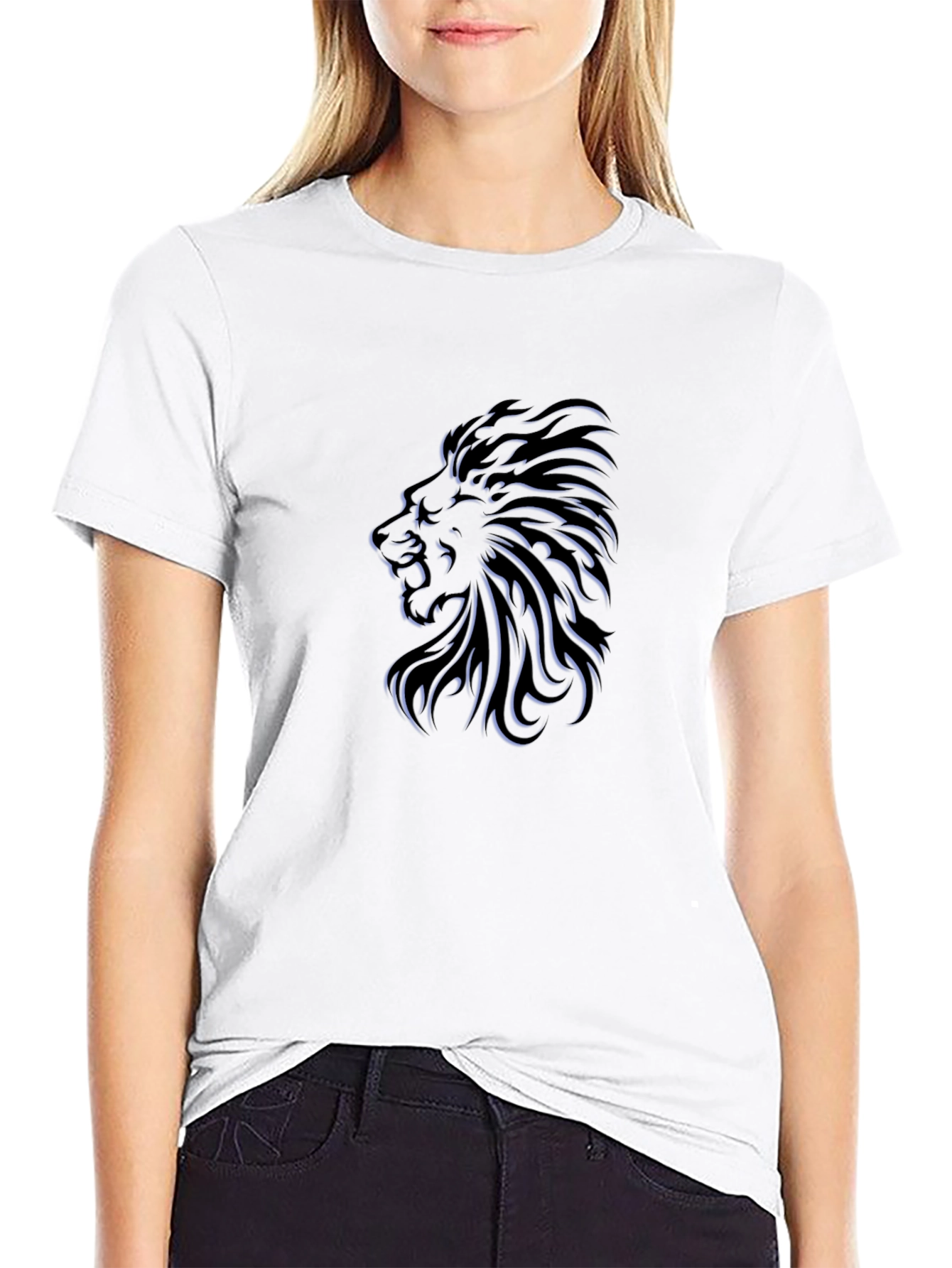 Lion Graphic Black T-Shirt - Stylish & Bold Design