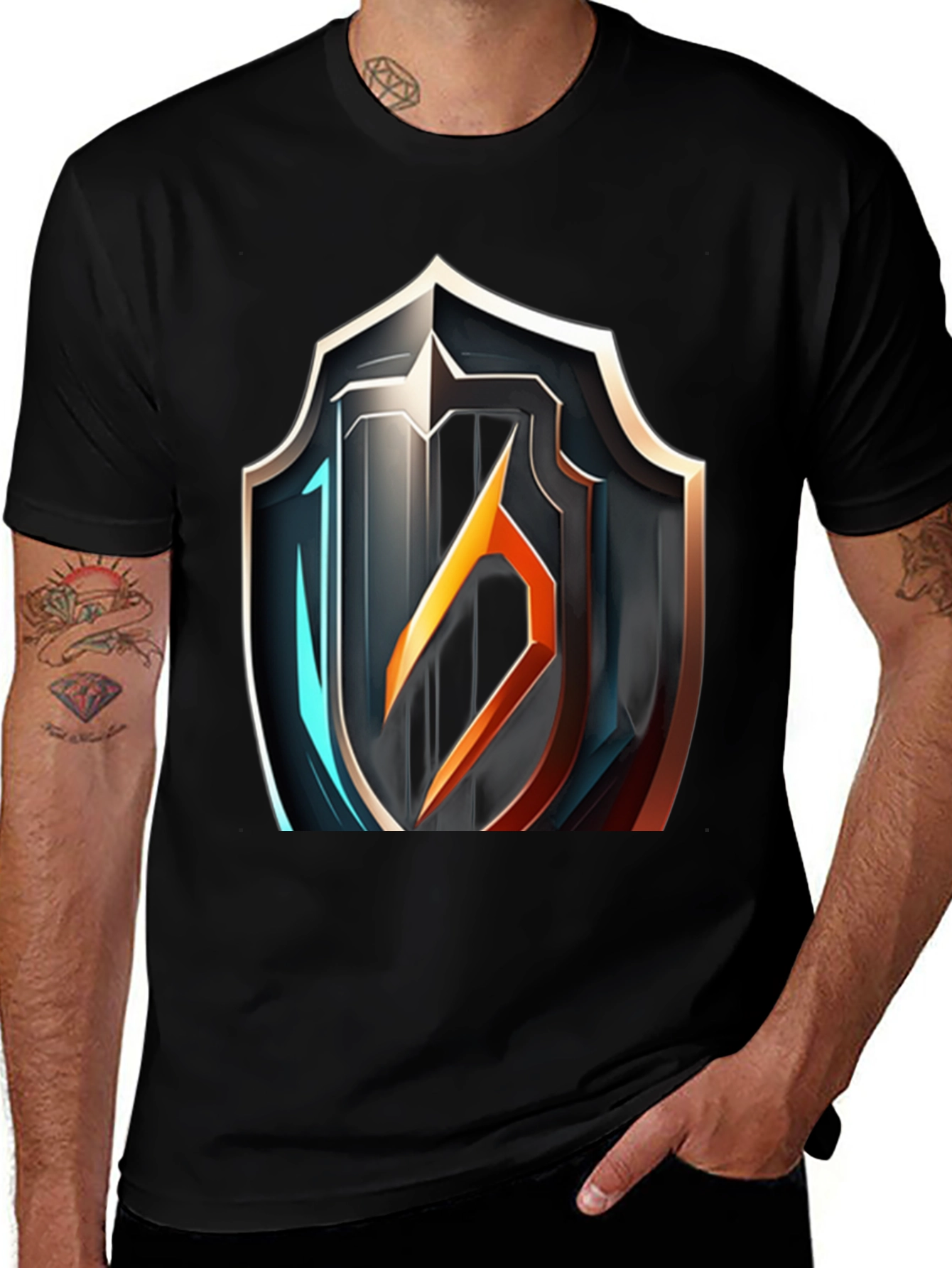 Shield Graphic Tee - Modern Armor Design