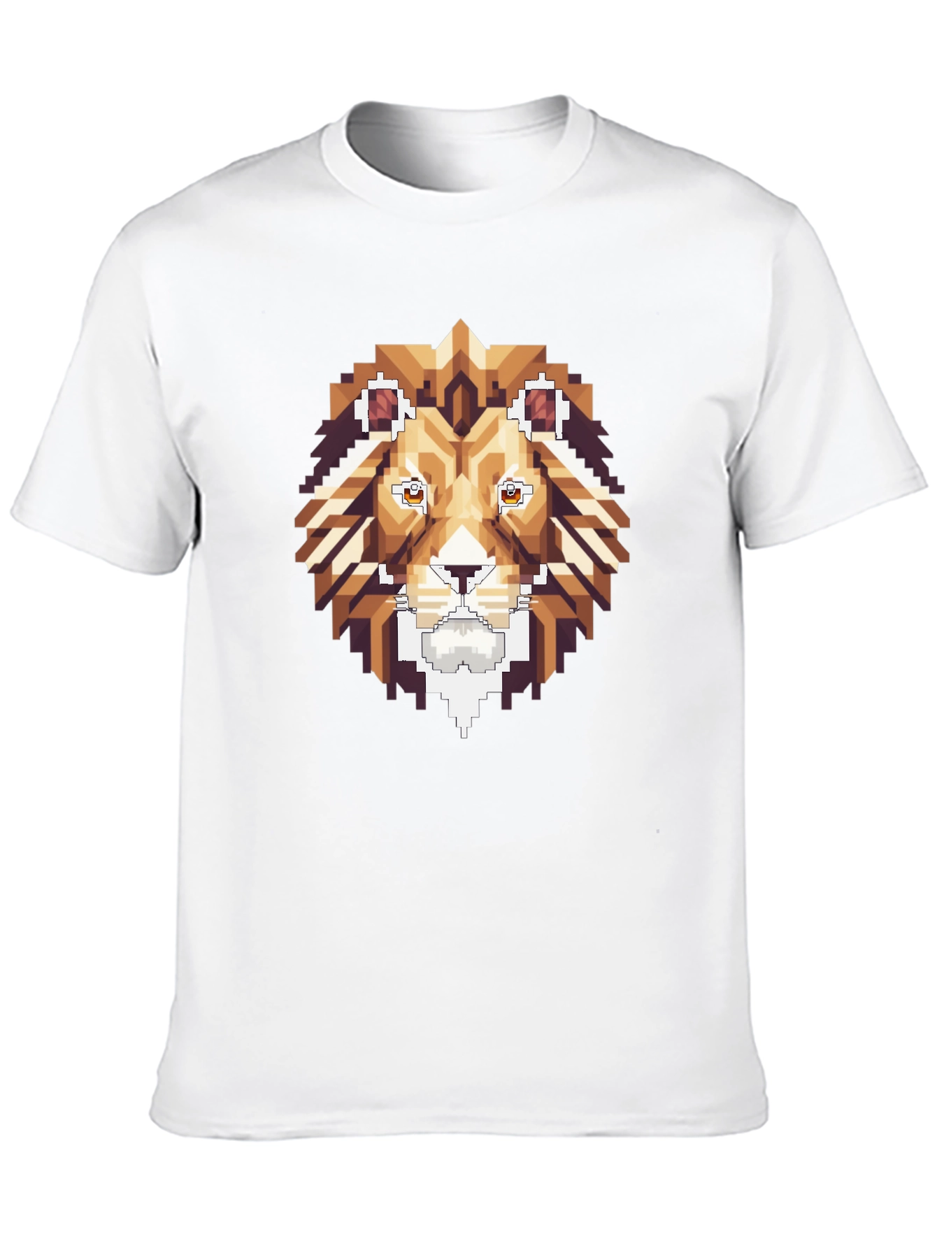 Pixel Art Lion Graphic Tee - Stylish Black T-Shirt