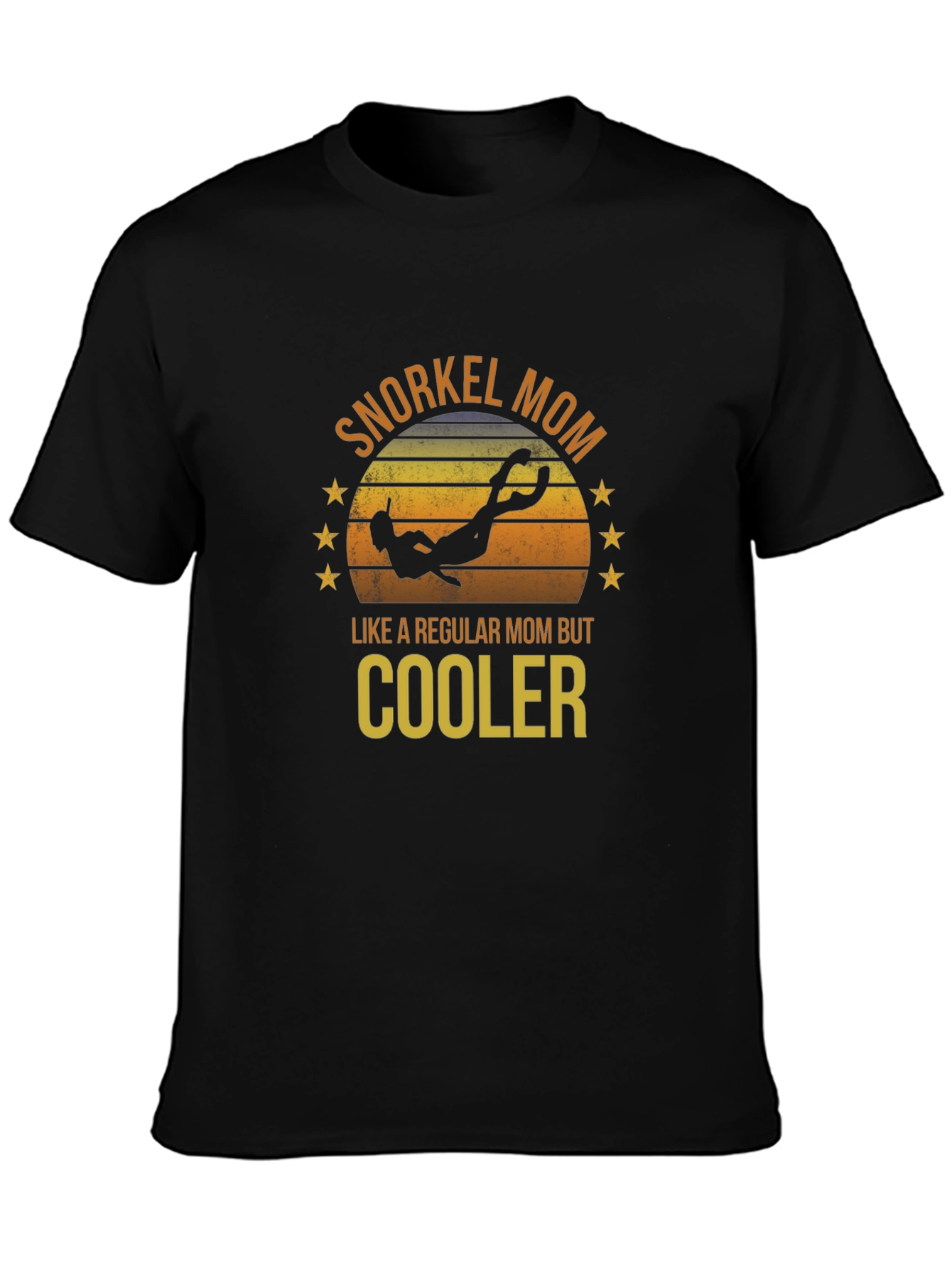 Snorkel Mom Black T-Shirt - Diver Design