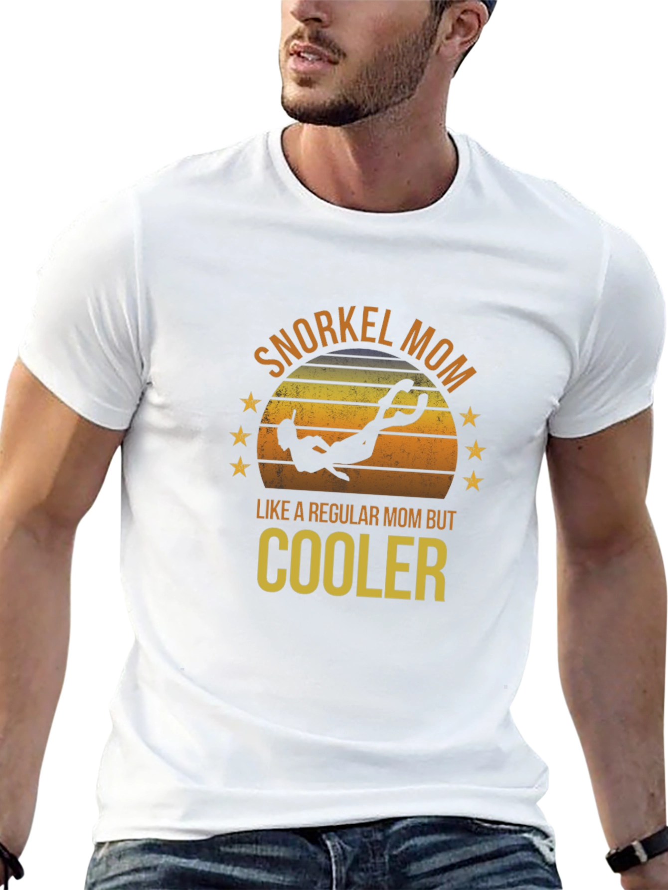 Snorkel Mom Black T-Shirt - Diver Design