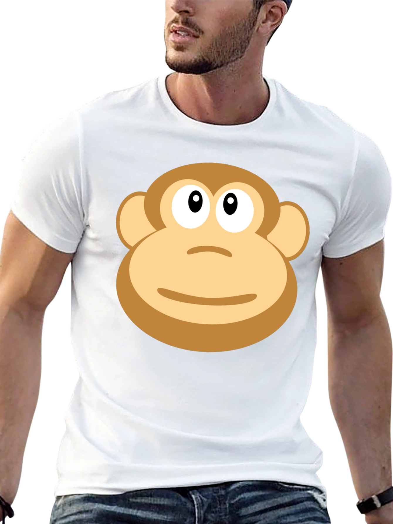 Monkey Face Graphic T-Shirt - Casual Black Tee