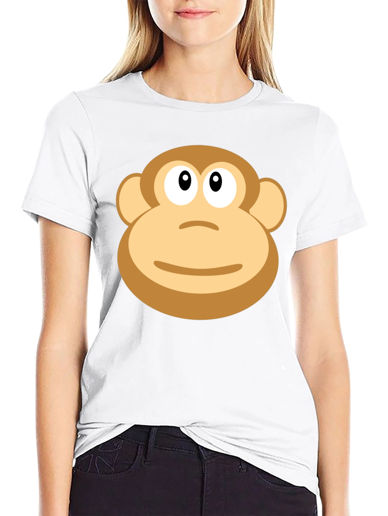 Monkey Face Graphic T-Shirt - Casual Black Tee