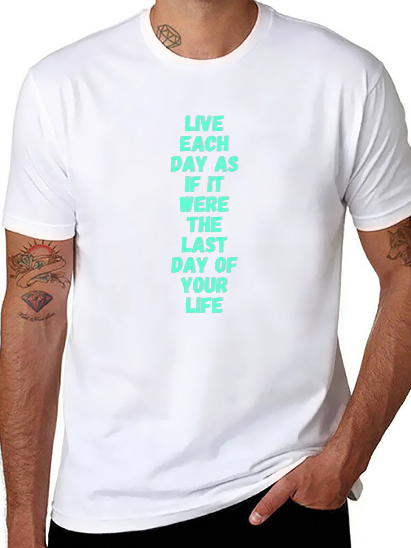Live Each Day Motivational Black T-Shirt