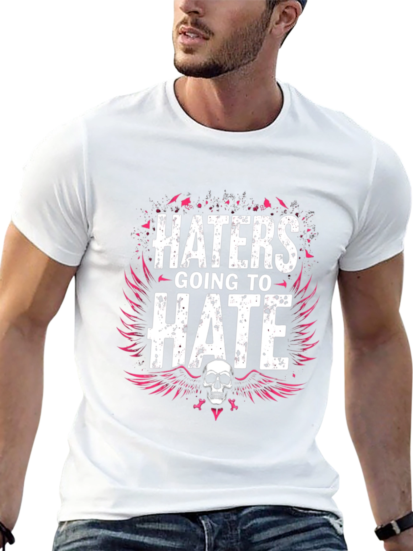 Haters Going to Hate Graphic Tee - Skull Design