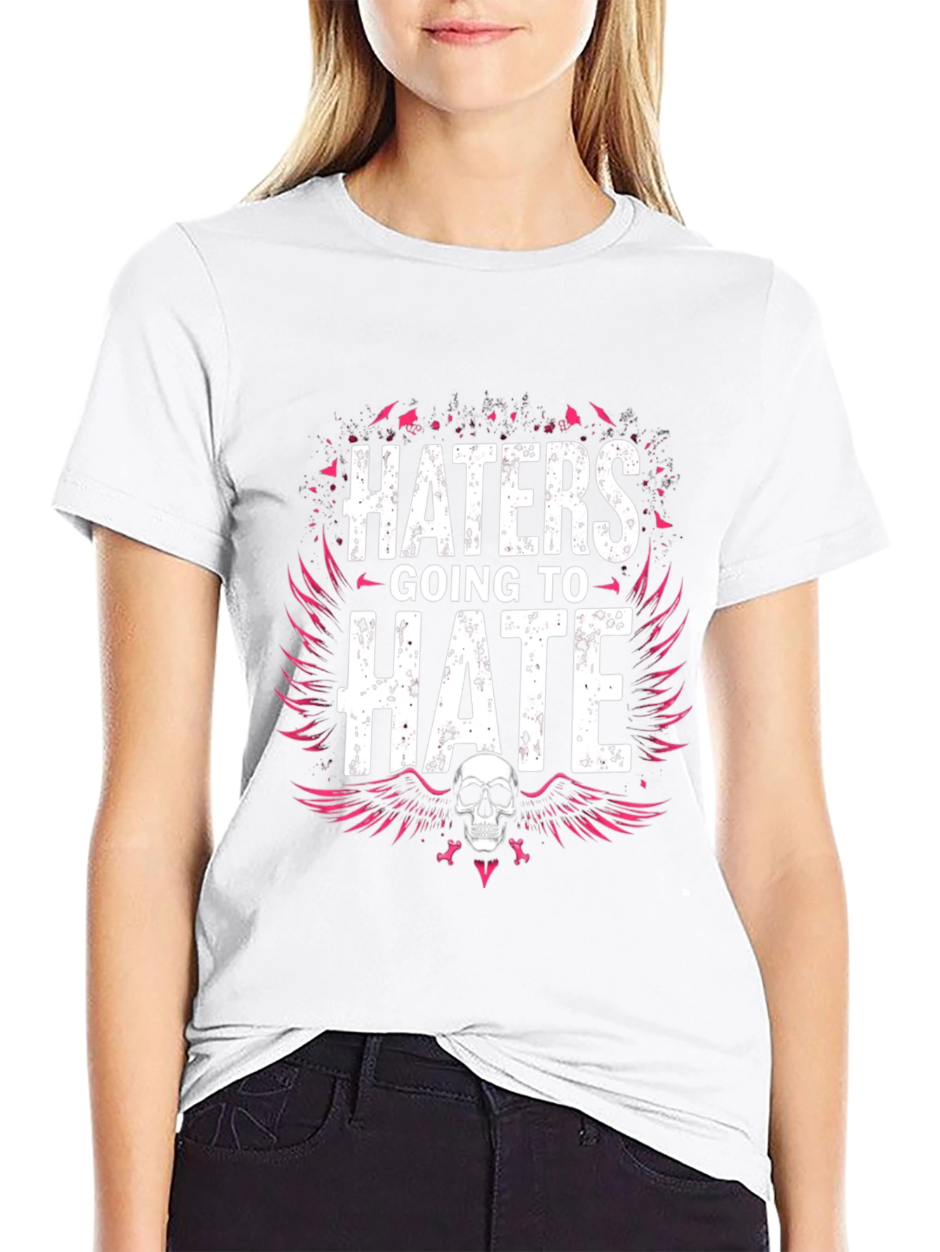 Haters Going to Hate Graphic Tee - Skull Design