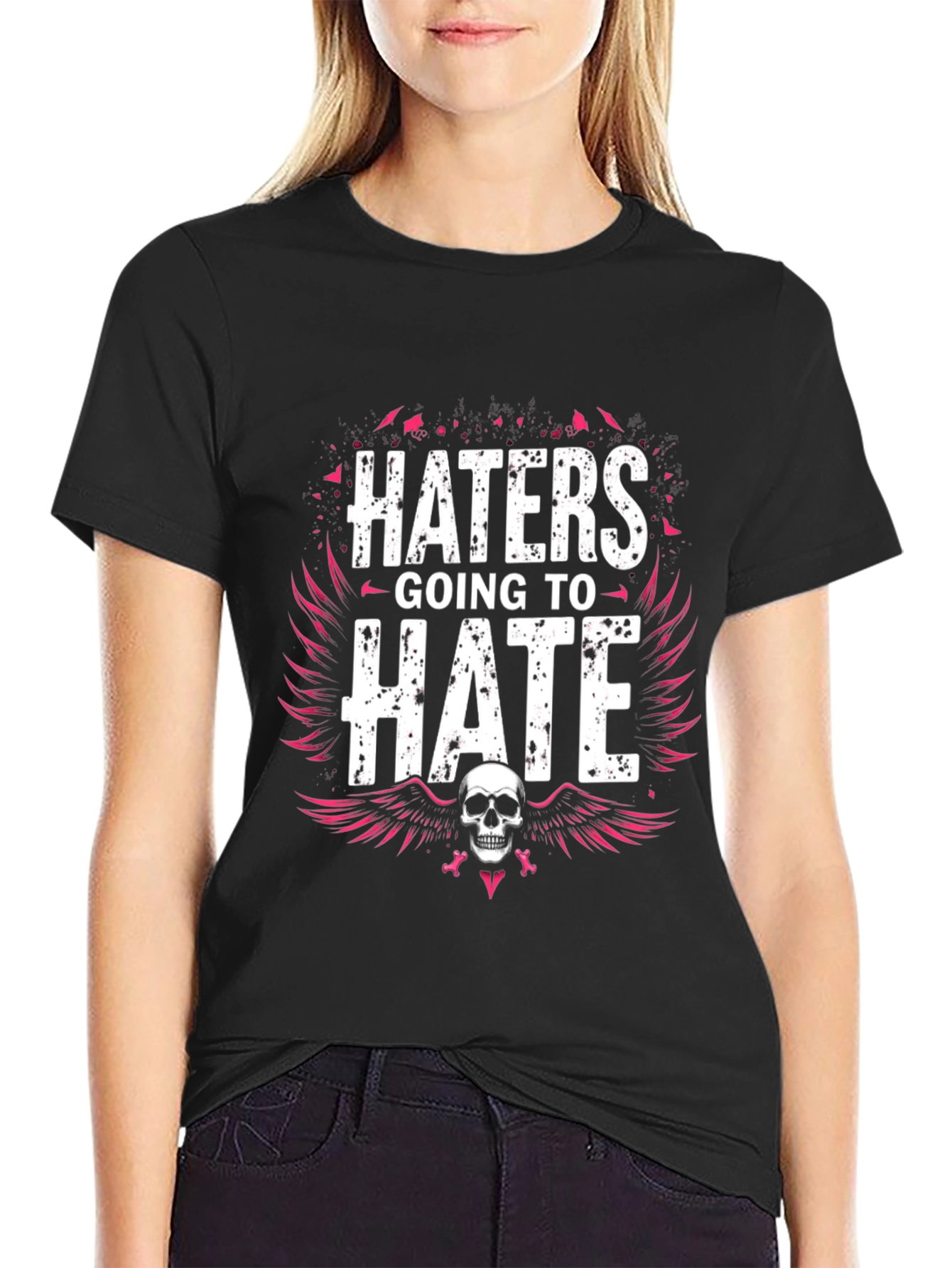 Haters Going to Hate Graphic Tee - Skull Design