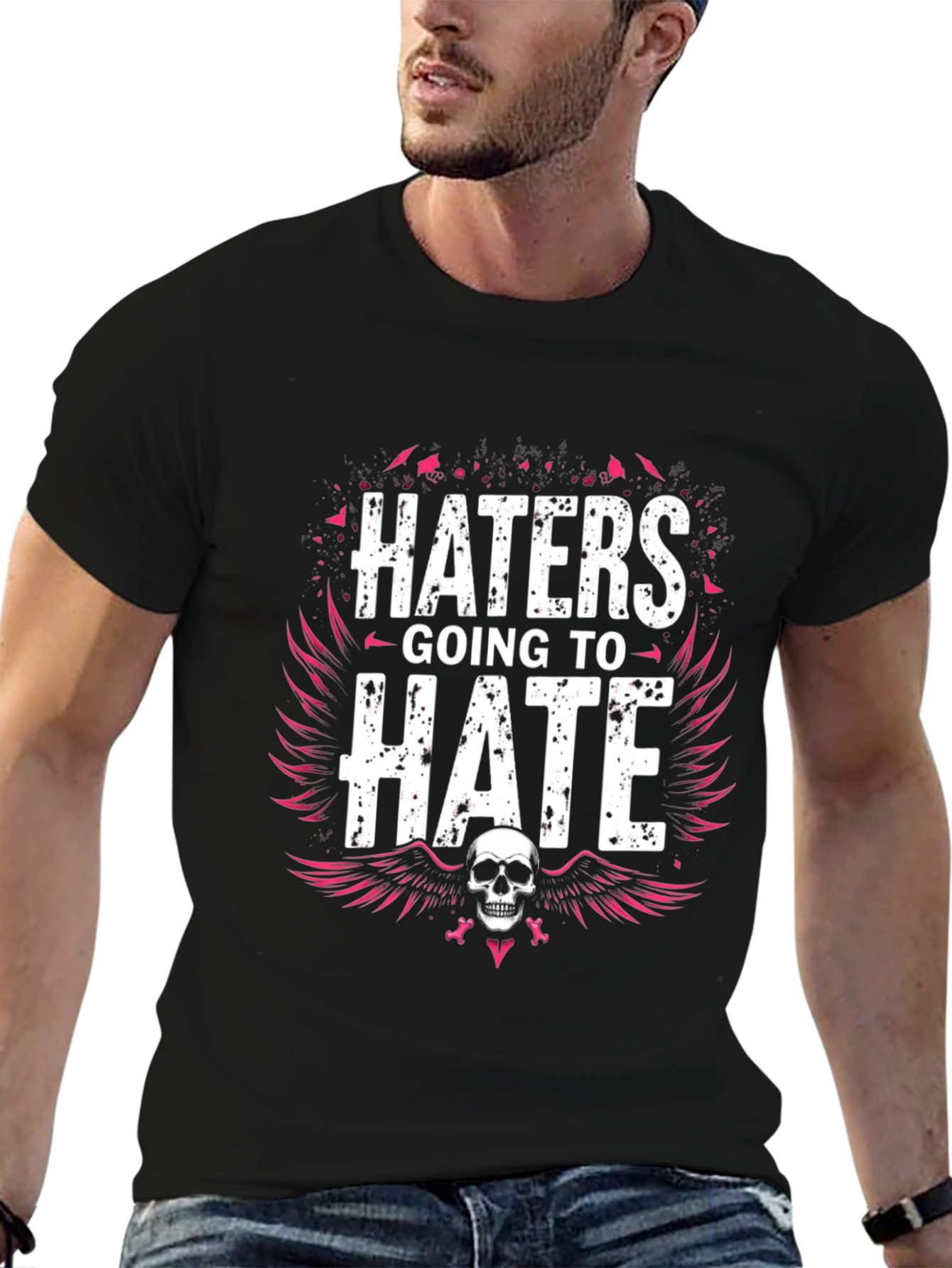 Haters Going to Hate Graphic Tee - Skull Design