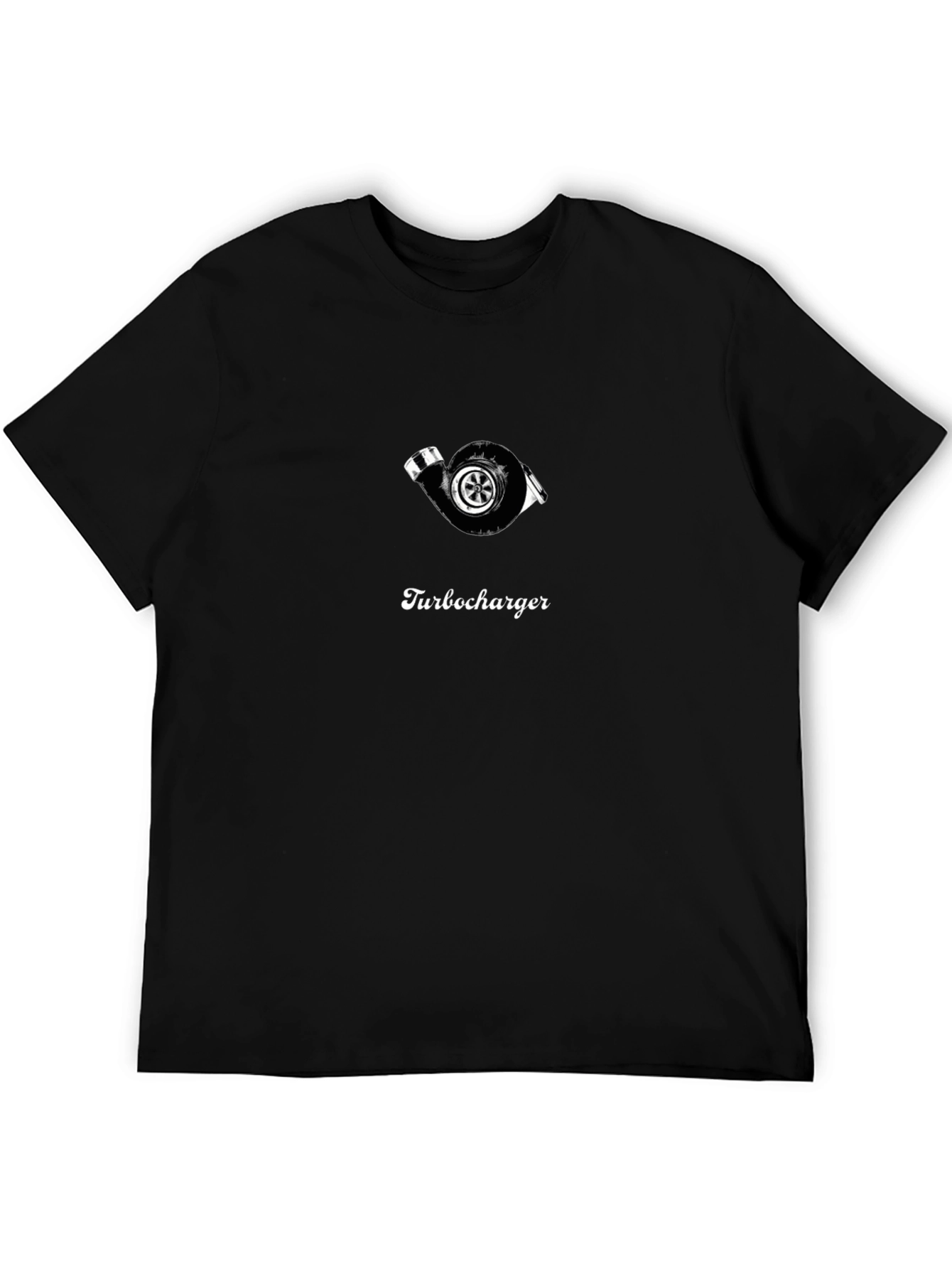 Turbocharger T-Shirt - Black Cotton Graphic Tee