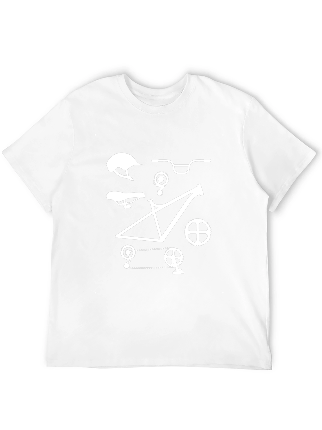 Mountain Bike Parts Graphic Tee - Black Cotton