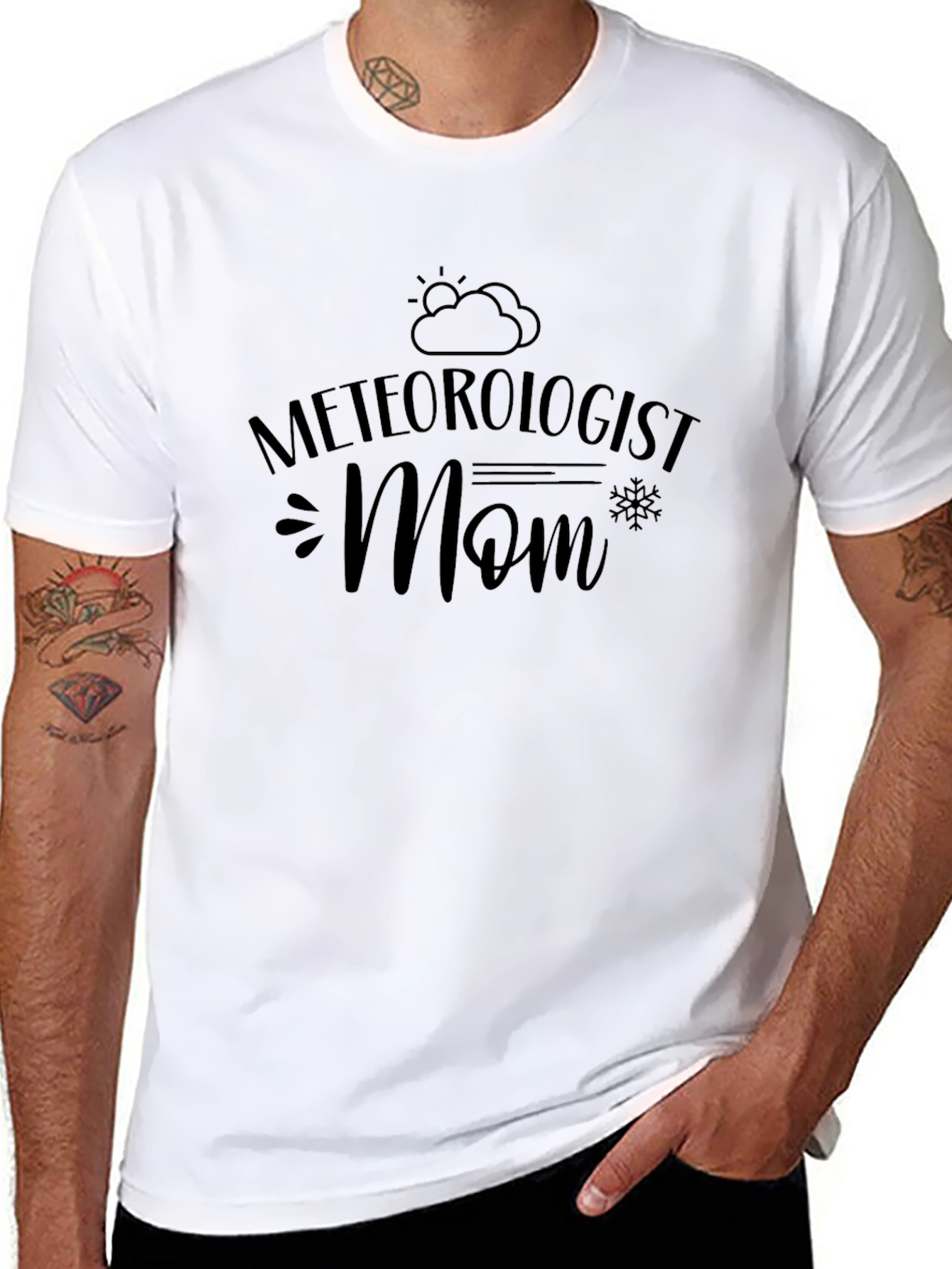 Meteorologist Mom Black Graphic T-Shirt