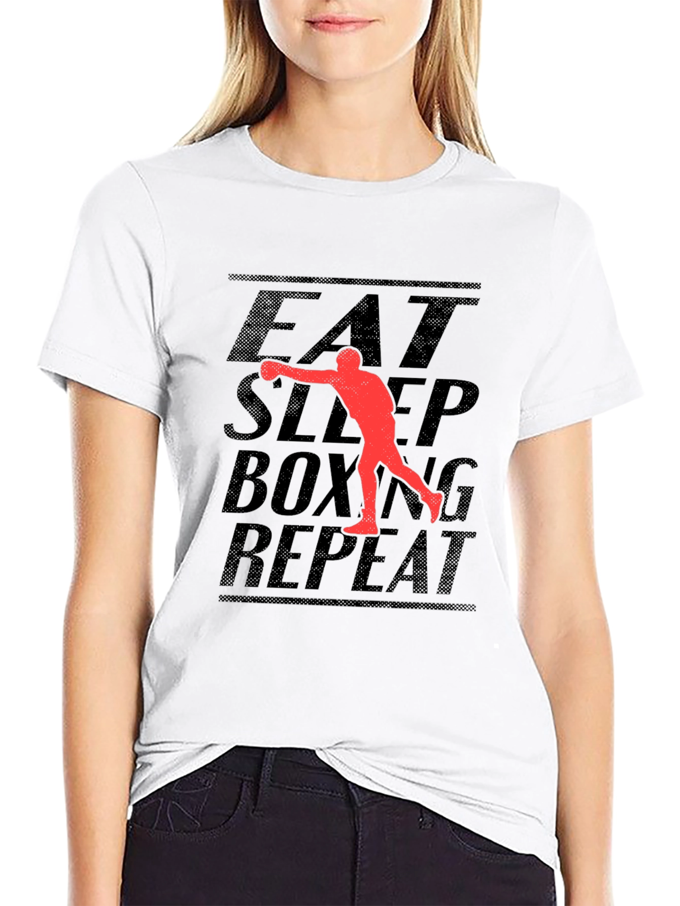 Eat Sleep Boxing Repeat Black T-Shirt