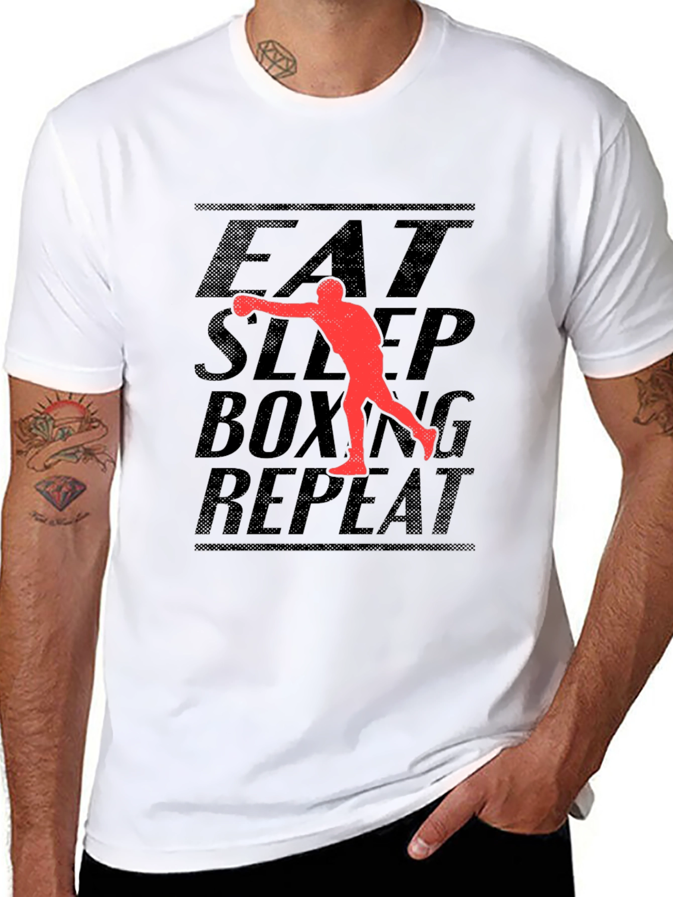 Eat Sleep Boxing Repeat Black T-Shirt