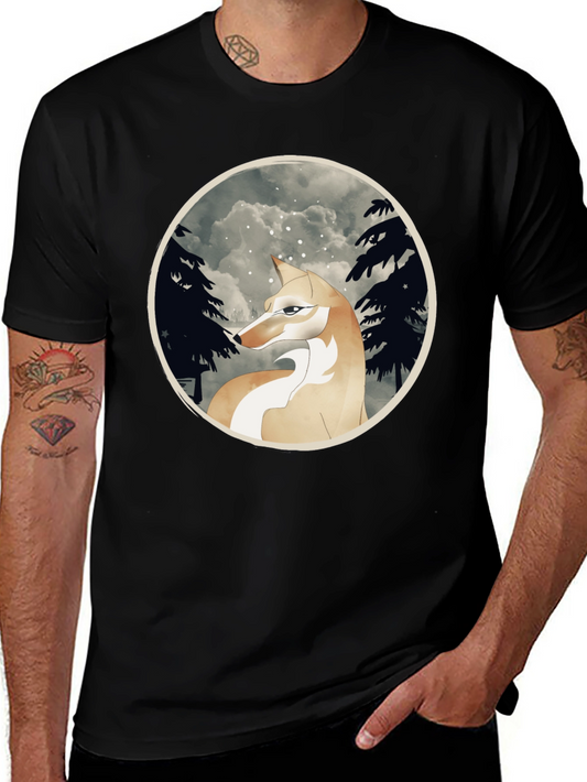 Wolf Forest Graphic T-Shirt - Black