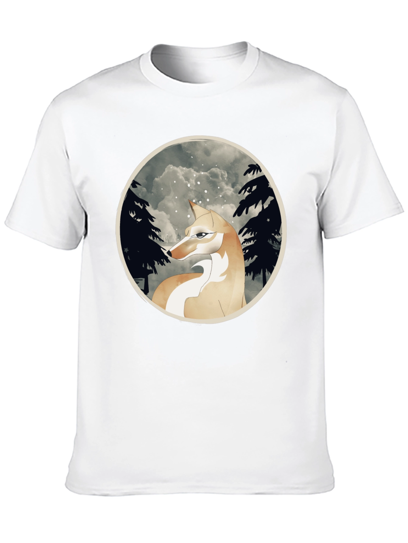 Wolf Forest Graphic T-Shirt - Black