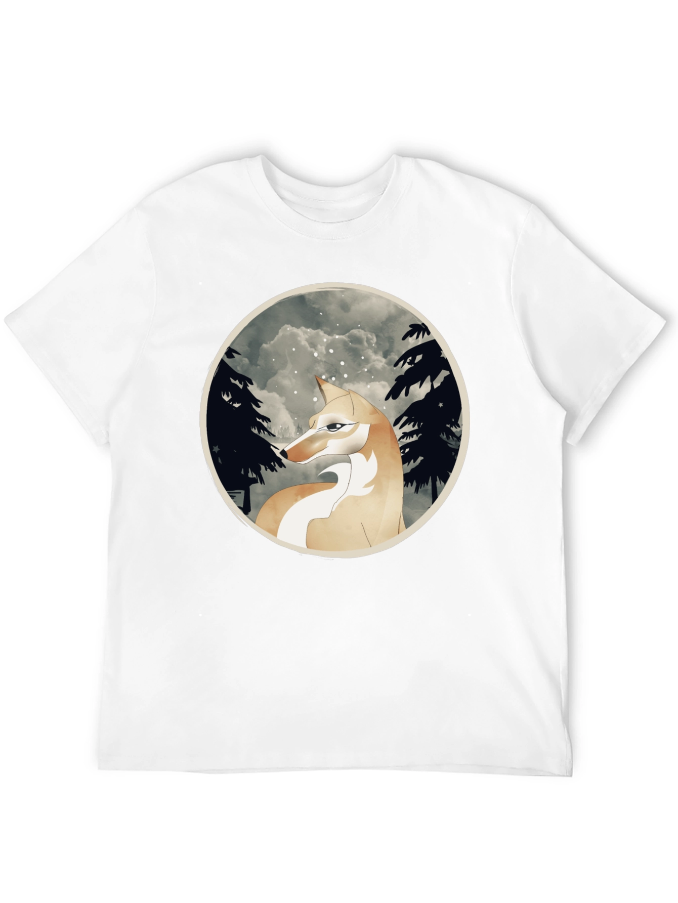 Wolf Forest Graphic T-Shirt - Black