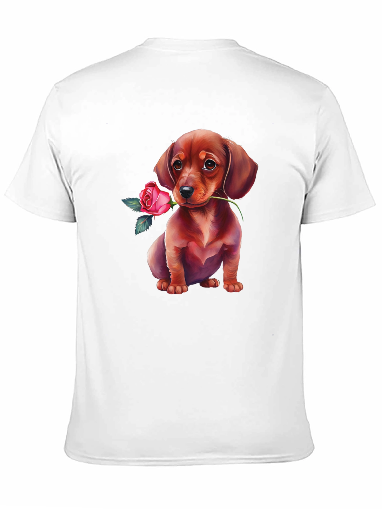 Dachshund Rose T-Shirt Cute Puppy Tee
