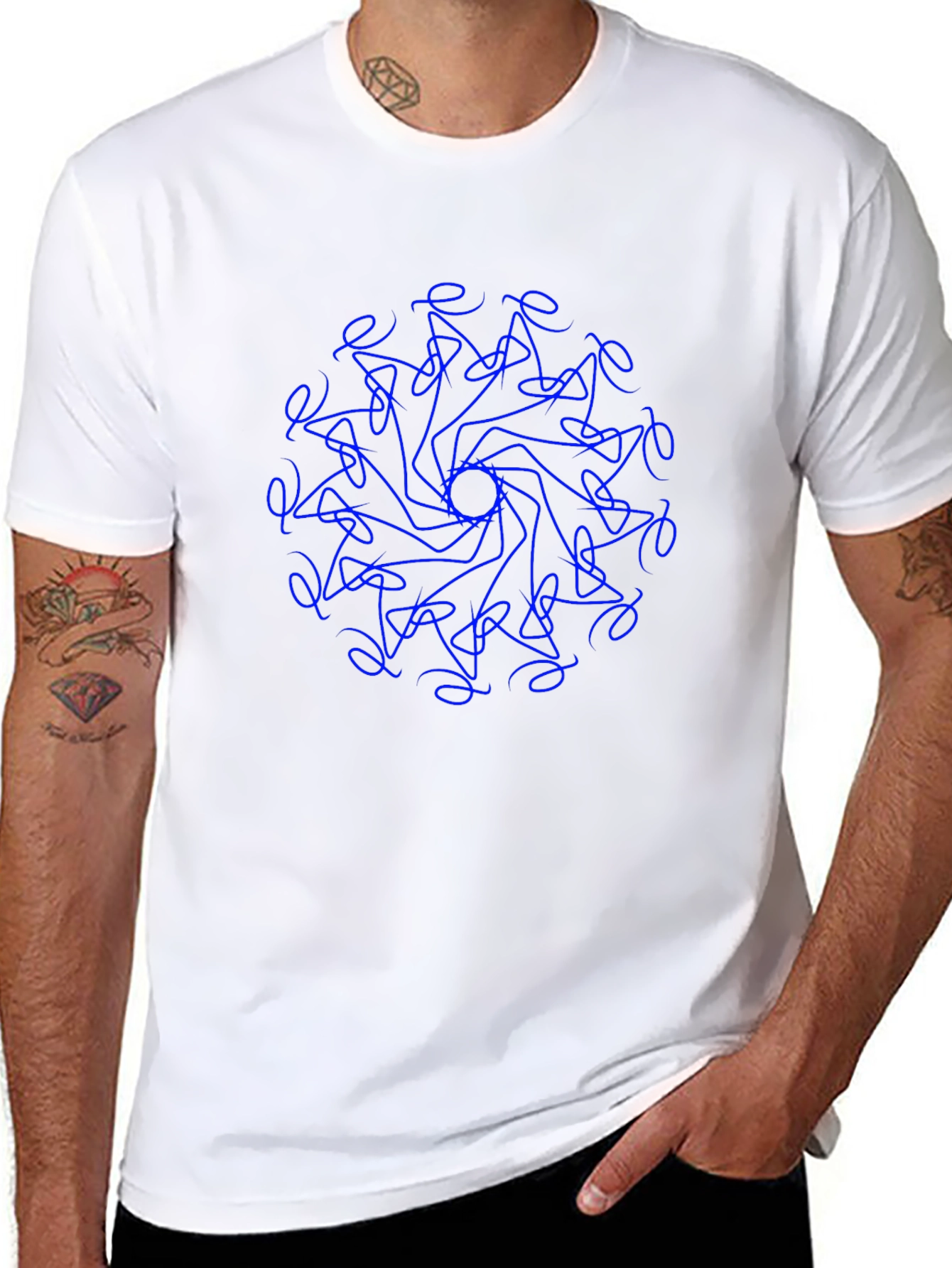Abstract Mandala Graphic Black T-Shirt