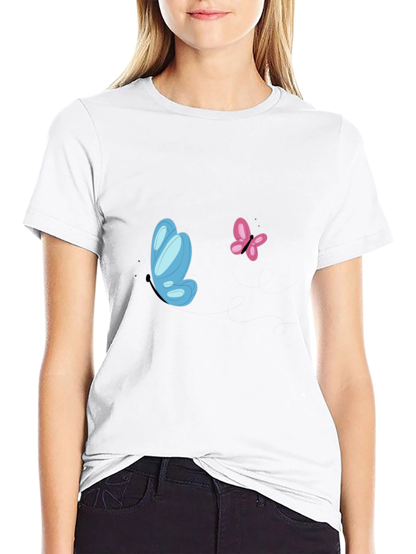 Butterfly Graphic Tee - Black Casual Shirt
