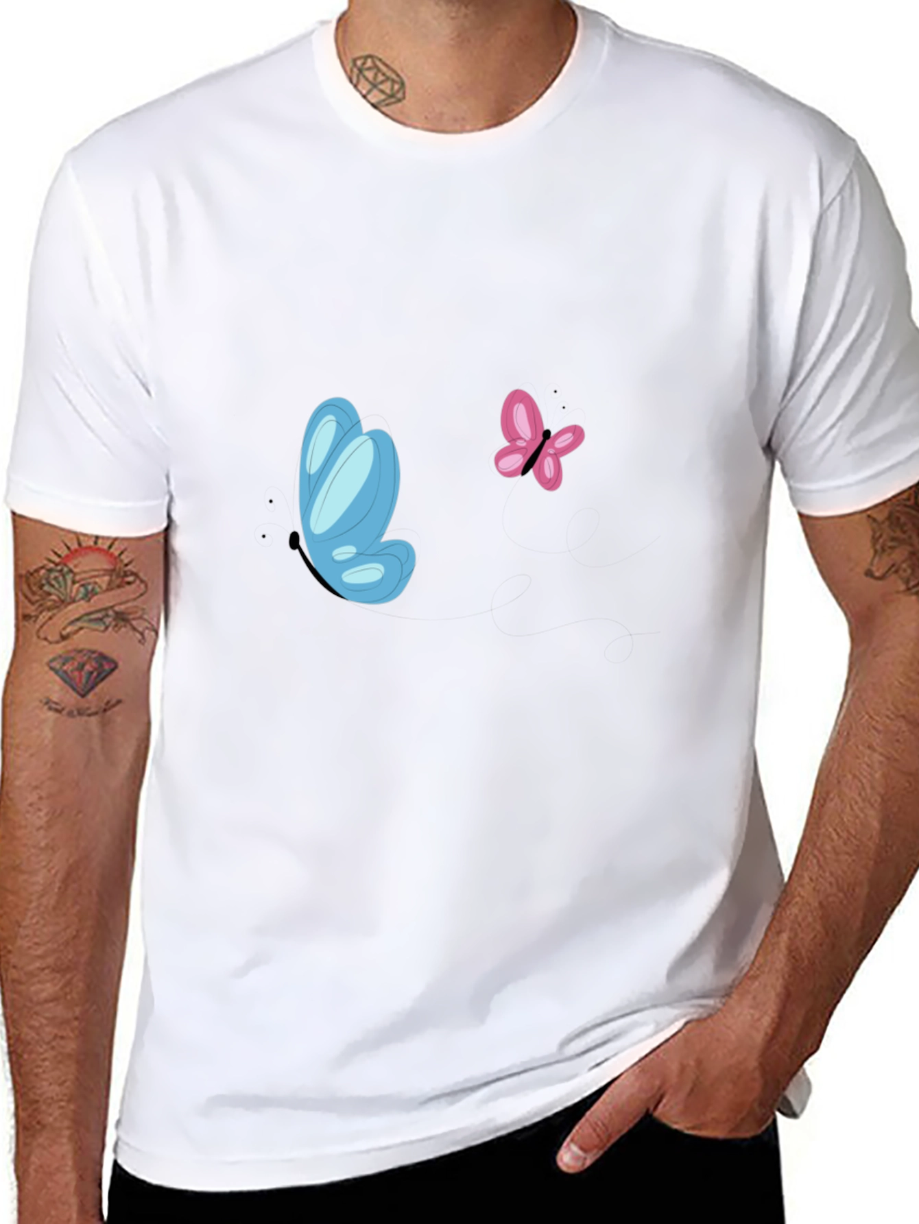 Butterfly Graphic Tee - Black Casual Shirt