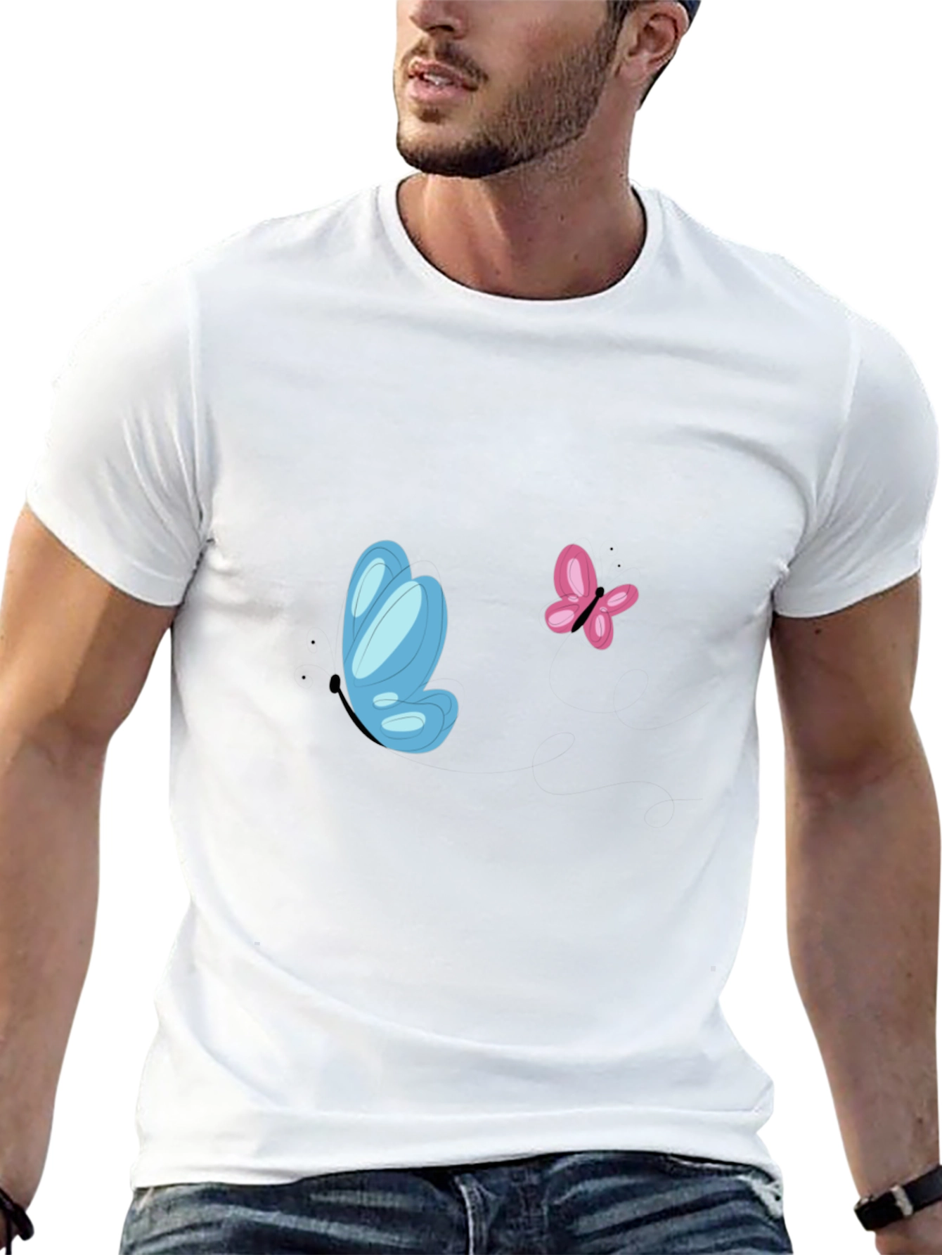 Butterfly Graphic Tee - Black Casual Shirt