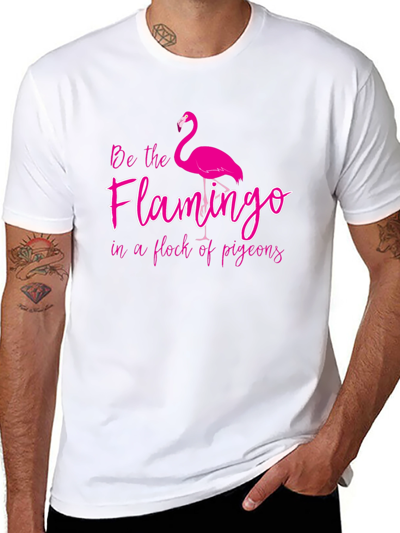 Be the Flamingo Black Graphic Tee