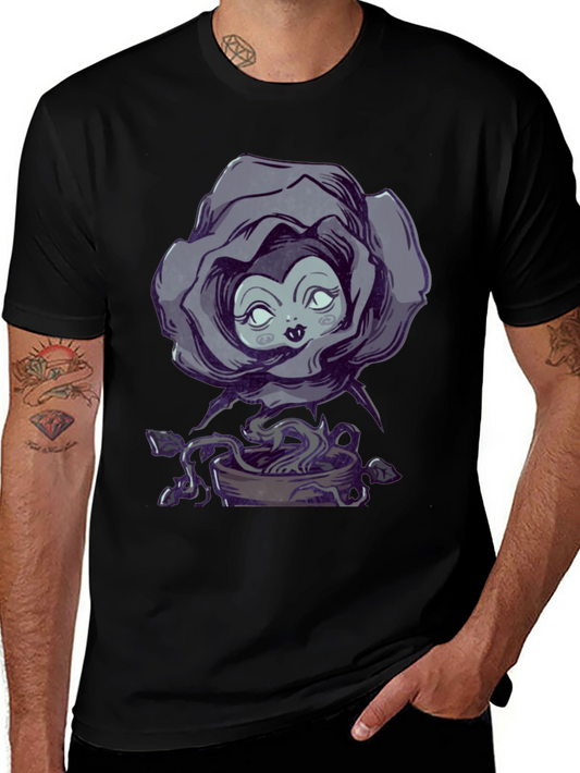 Whimsical Rose Witch Graphic Tee