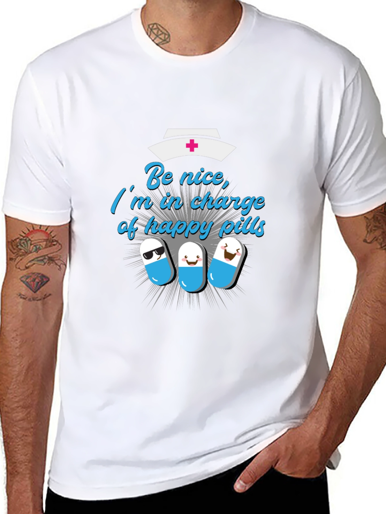 Be Nice Happy Pills Graphic T-Shirt