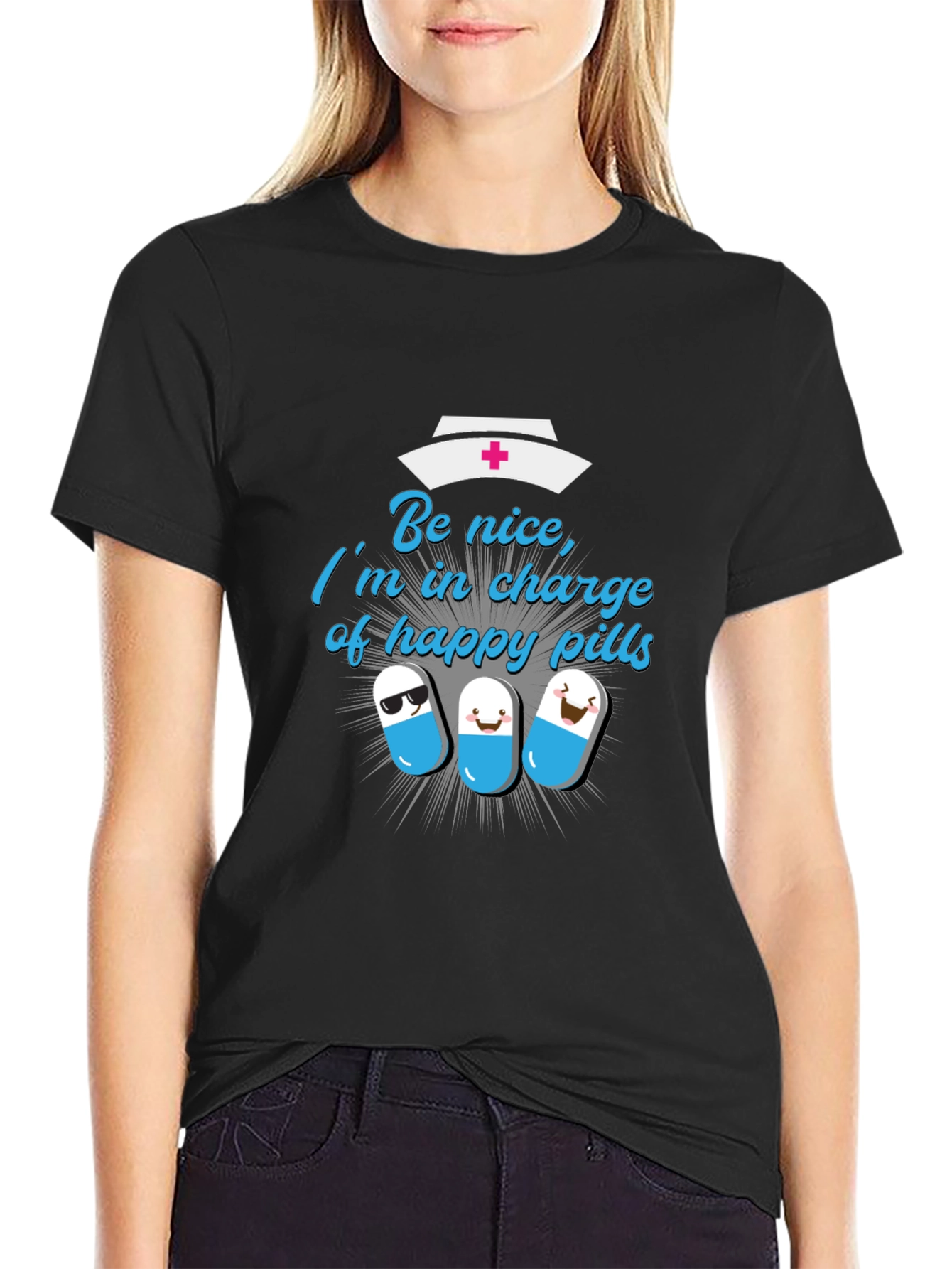 Be Nice Happy Pills Graphic T-Shirt