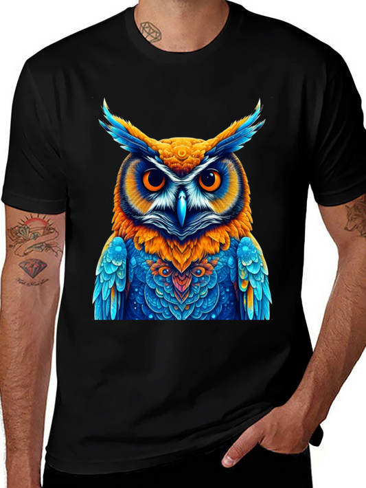 Vibrant Owl Graphic Tee - Unique Artistic Design