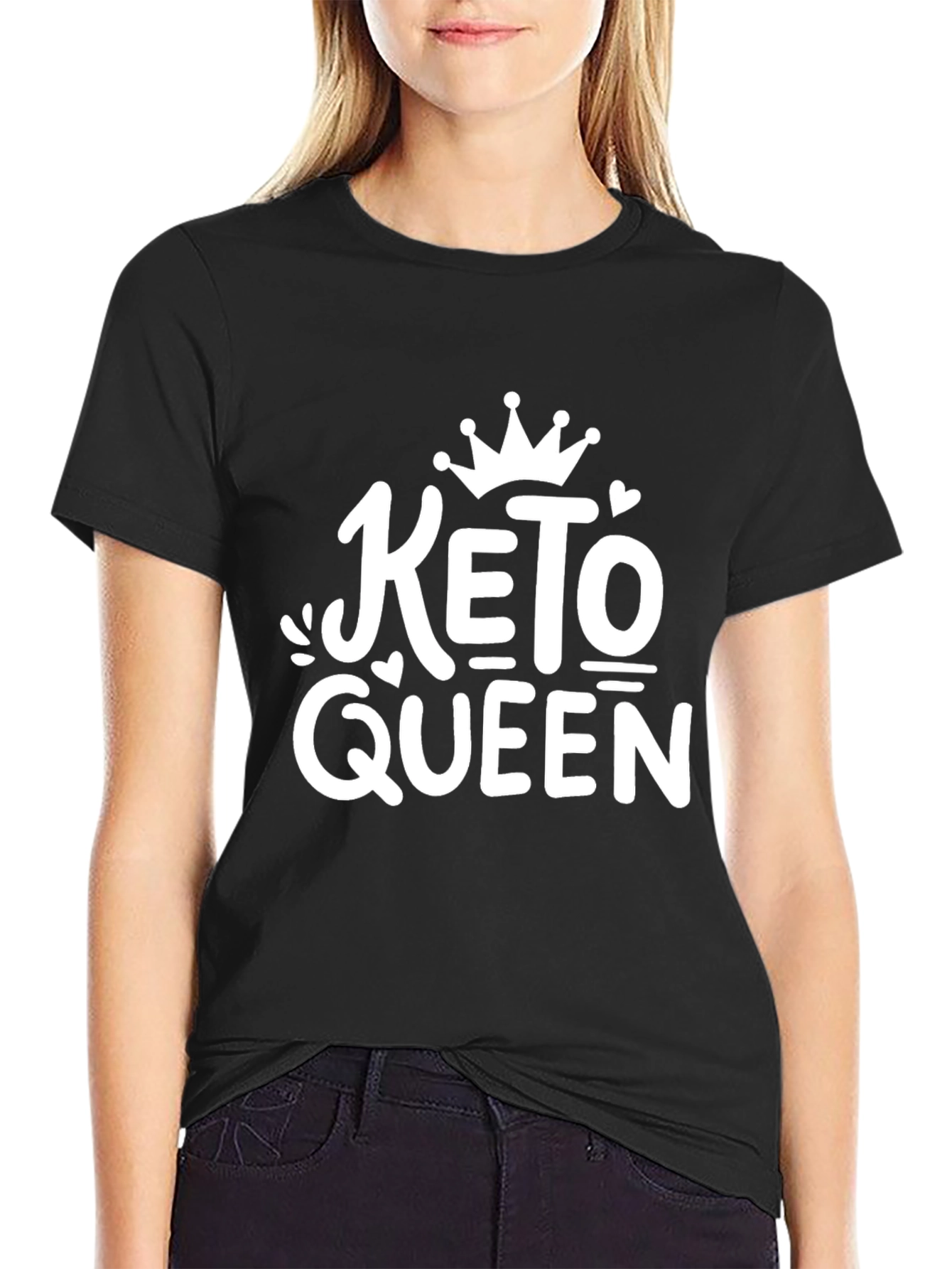 Keto Queen Graphic T-Shirt - Black Short Sleeve