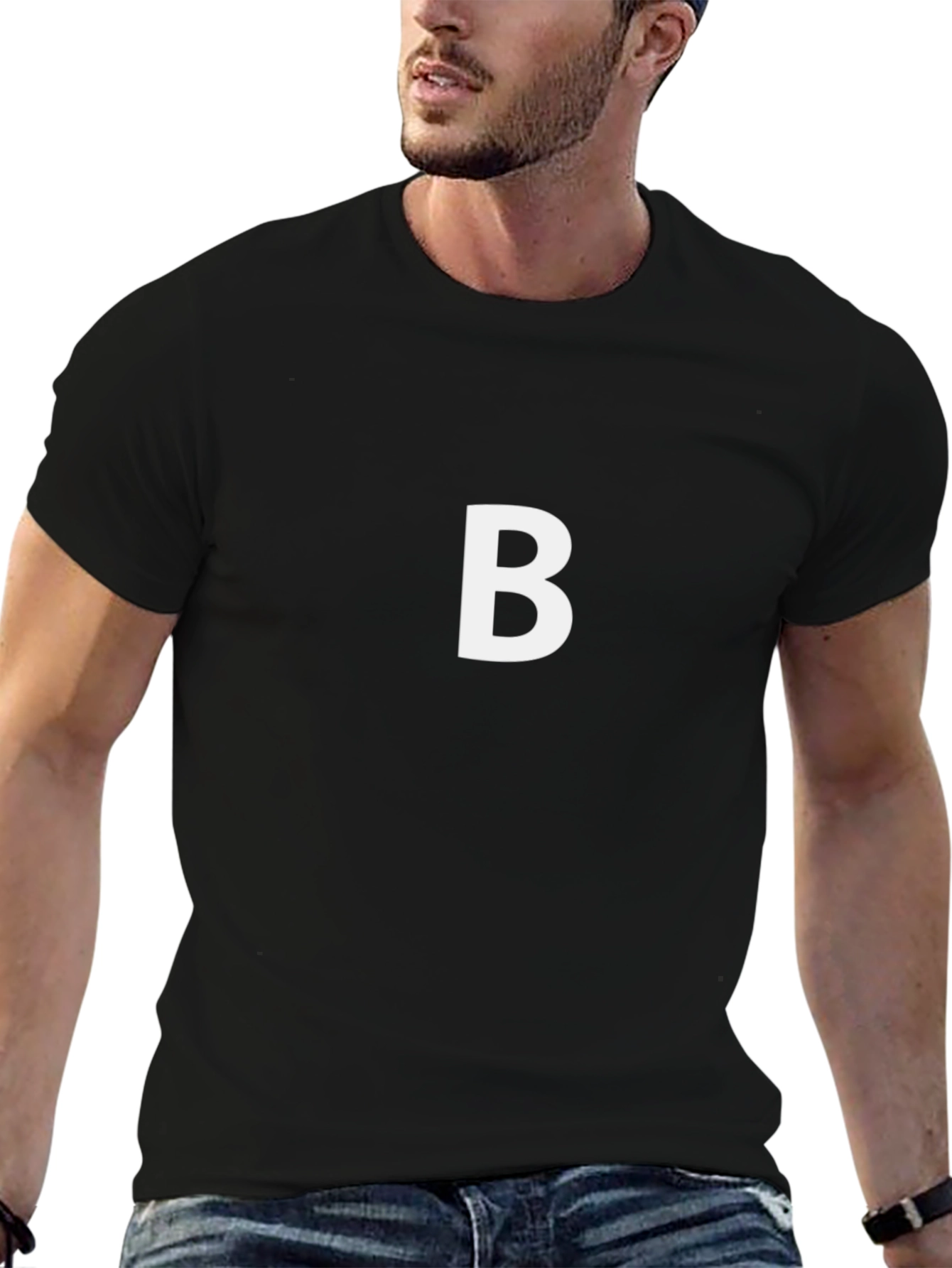 Letter B Graphic Black T-Shirt