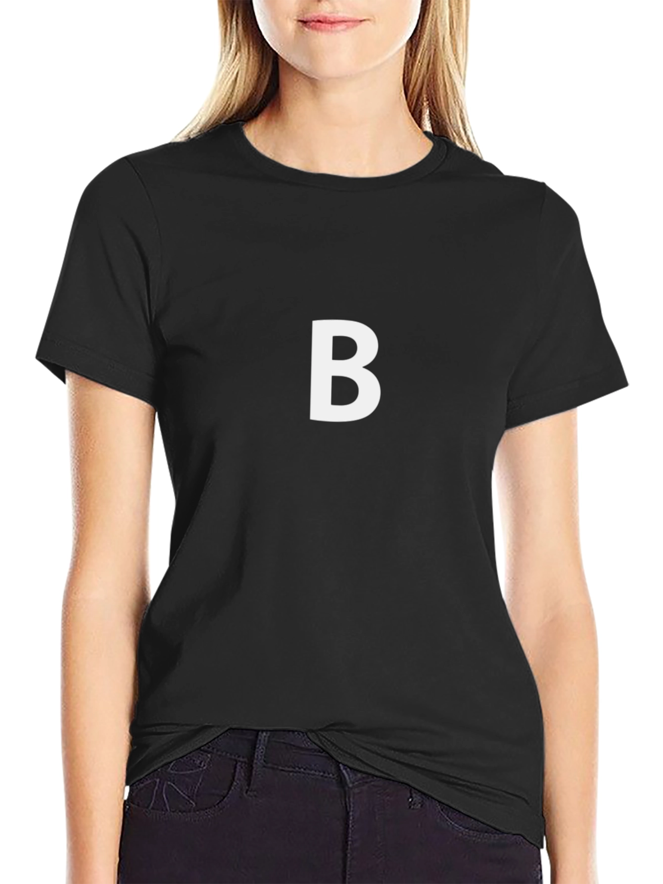 Letter B Graphic Black T-Shirt