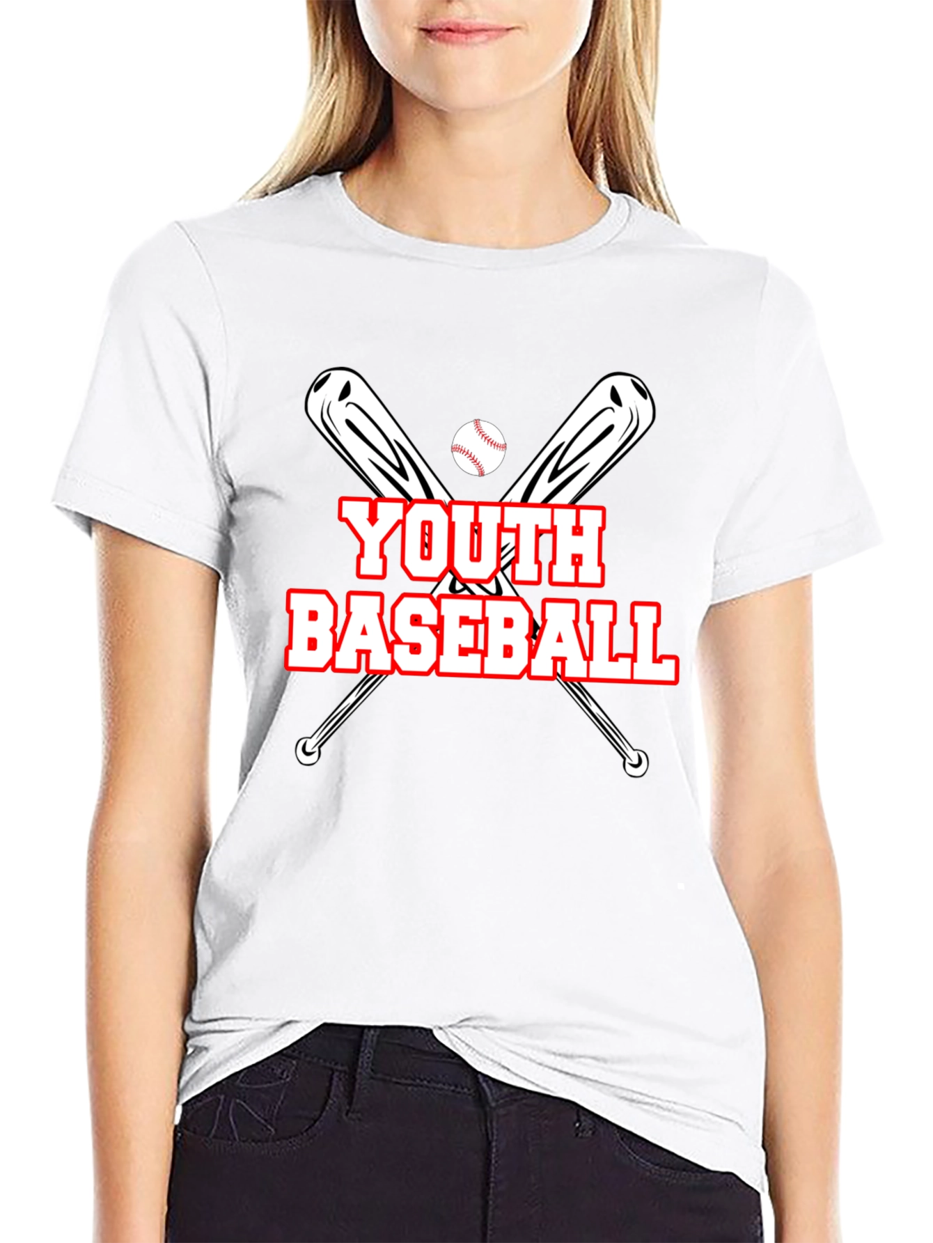 Youth Baseball Graphic T-Shirt - Black