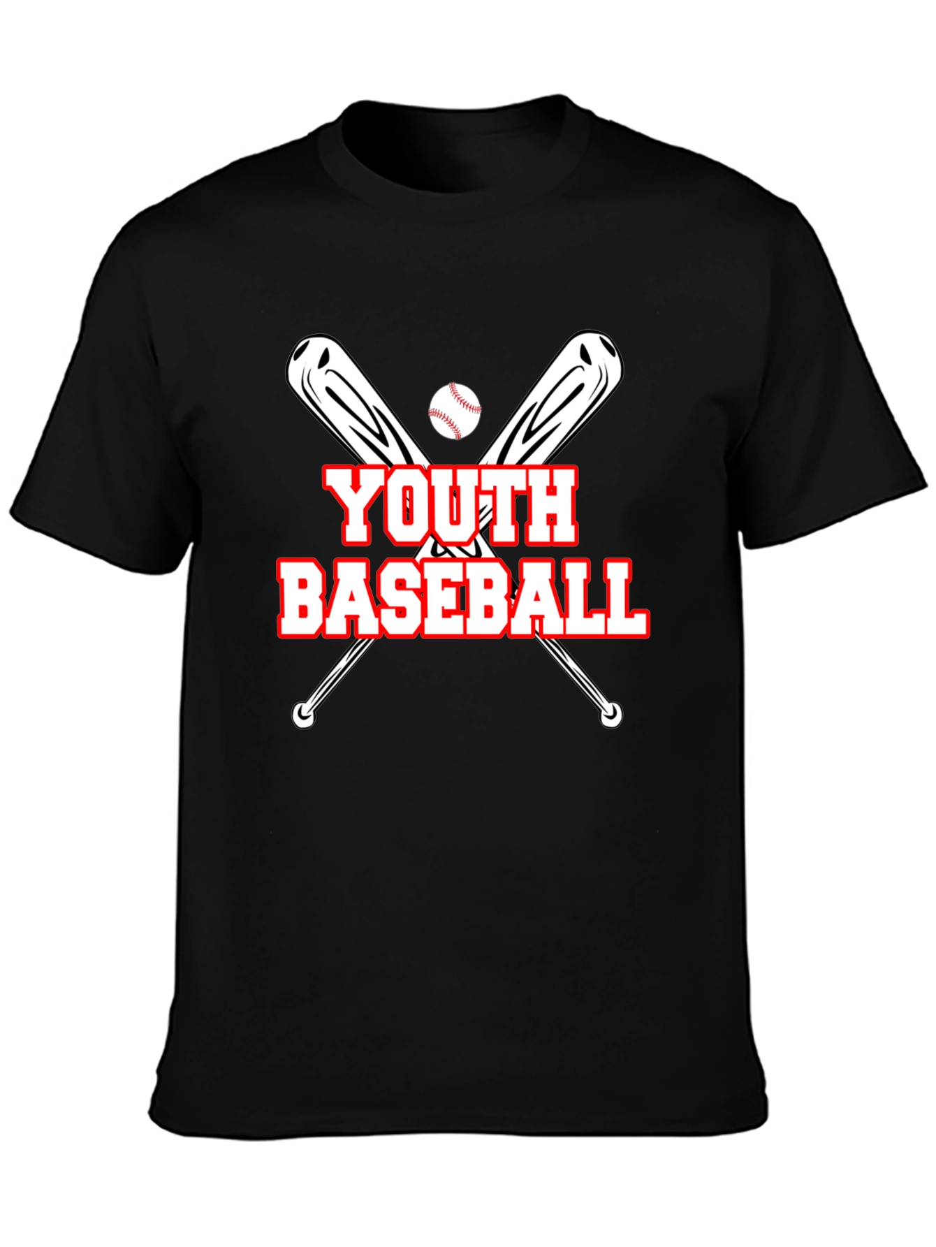 Youth Baseball Graphic T-Shirt - Black