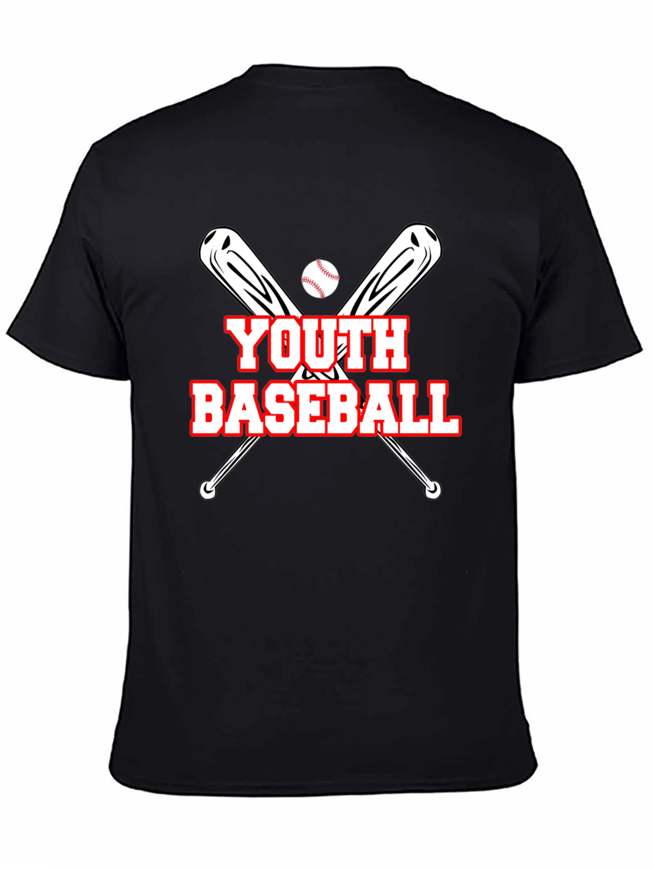 Youth Baseball Graphic T-Shirt - Black