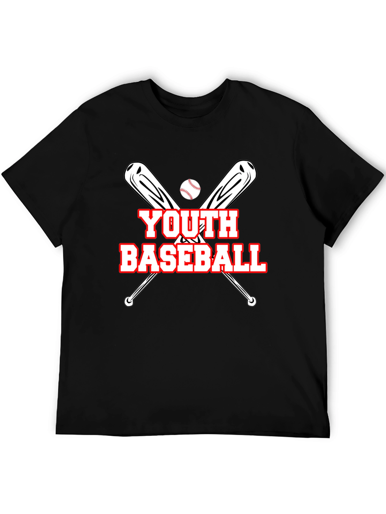 Youth Baseball Graphic T-Shirt - Black