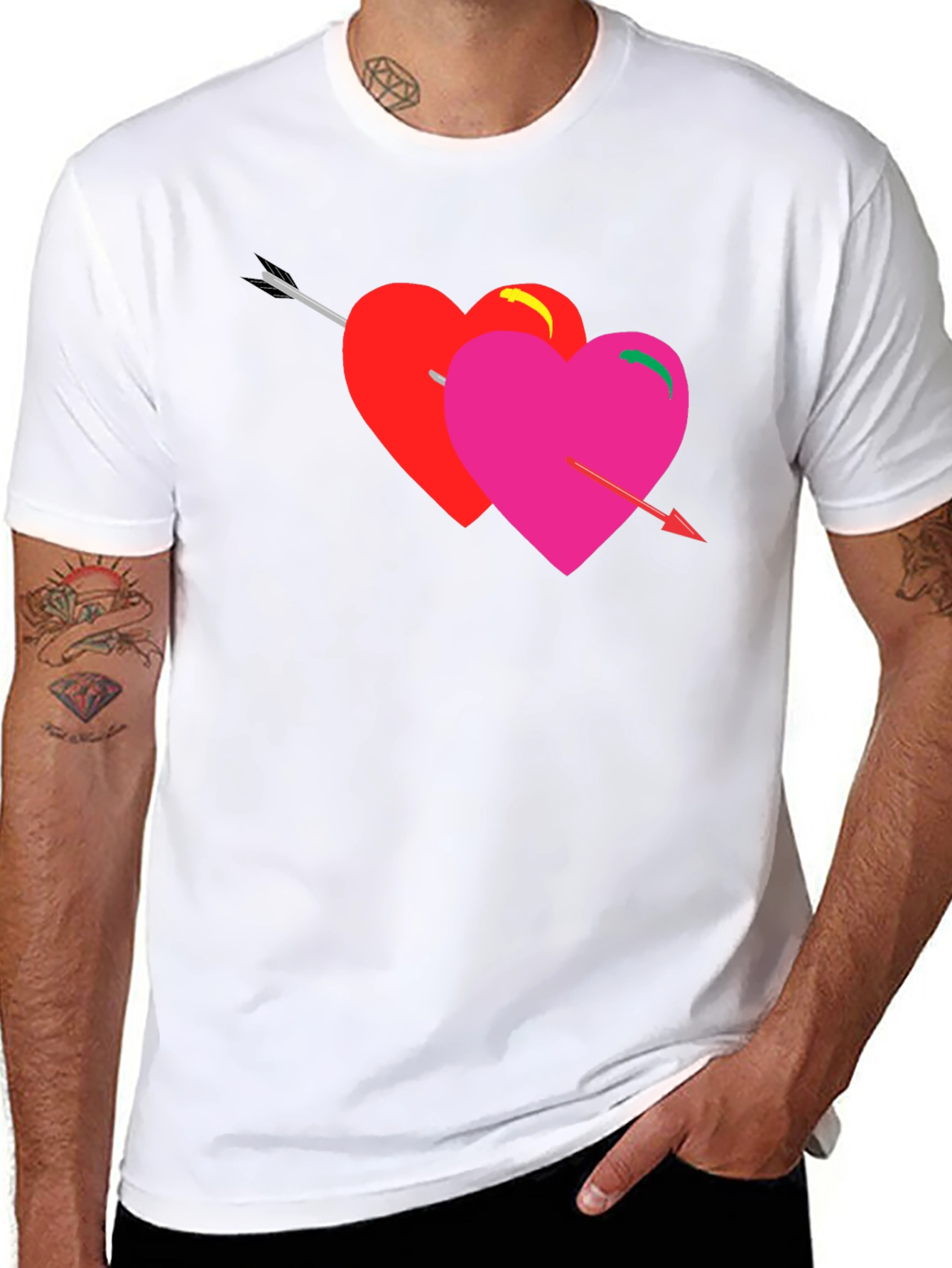 Heart Arrow Graphic Tee - Black Unisex T-Shirt